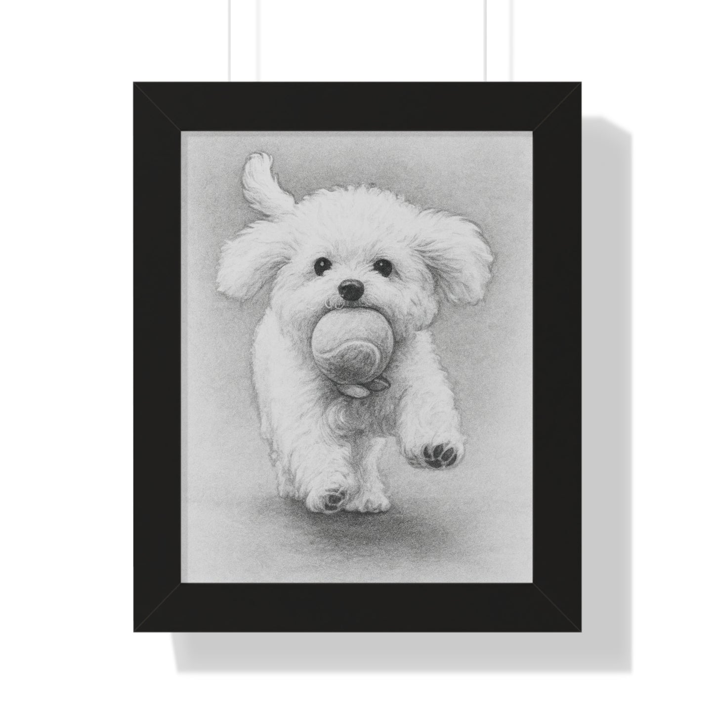 Framed Pet Portrait Pencil Sketch Poster