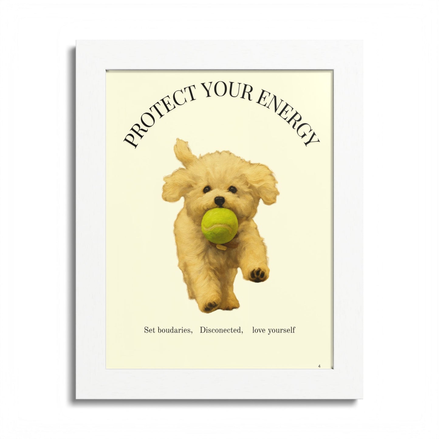 Protect Your Energy Poster Framed Dog Art Print