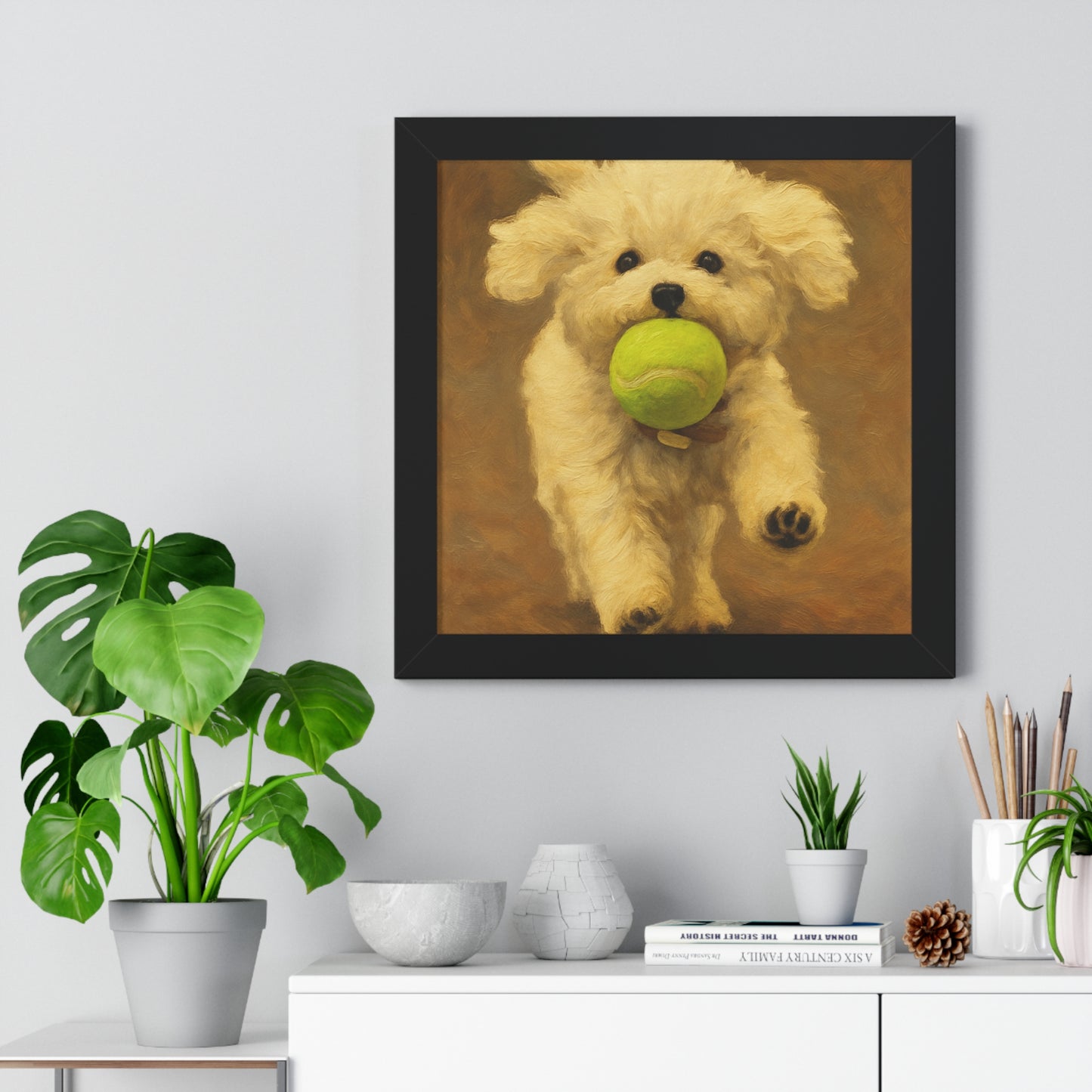 Framed Pet Handmade Oil Painting Style