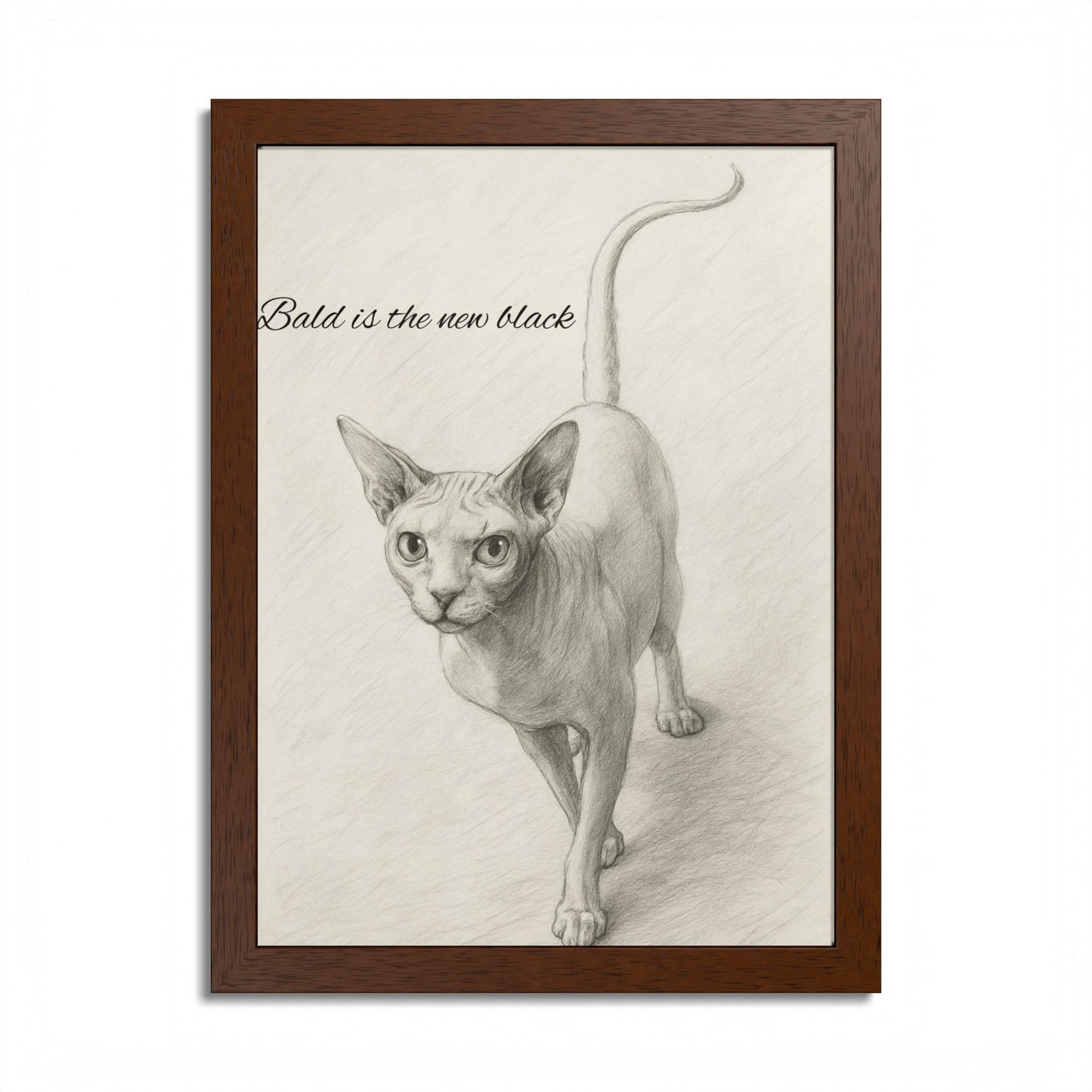 Blod is New Black Framed Sphynx Cat Print