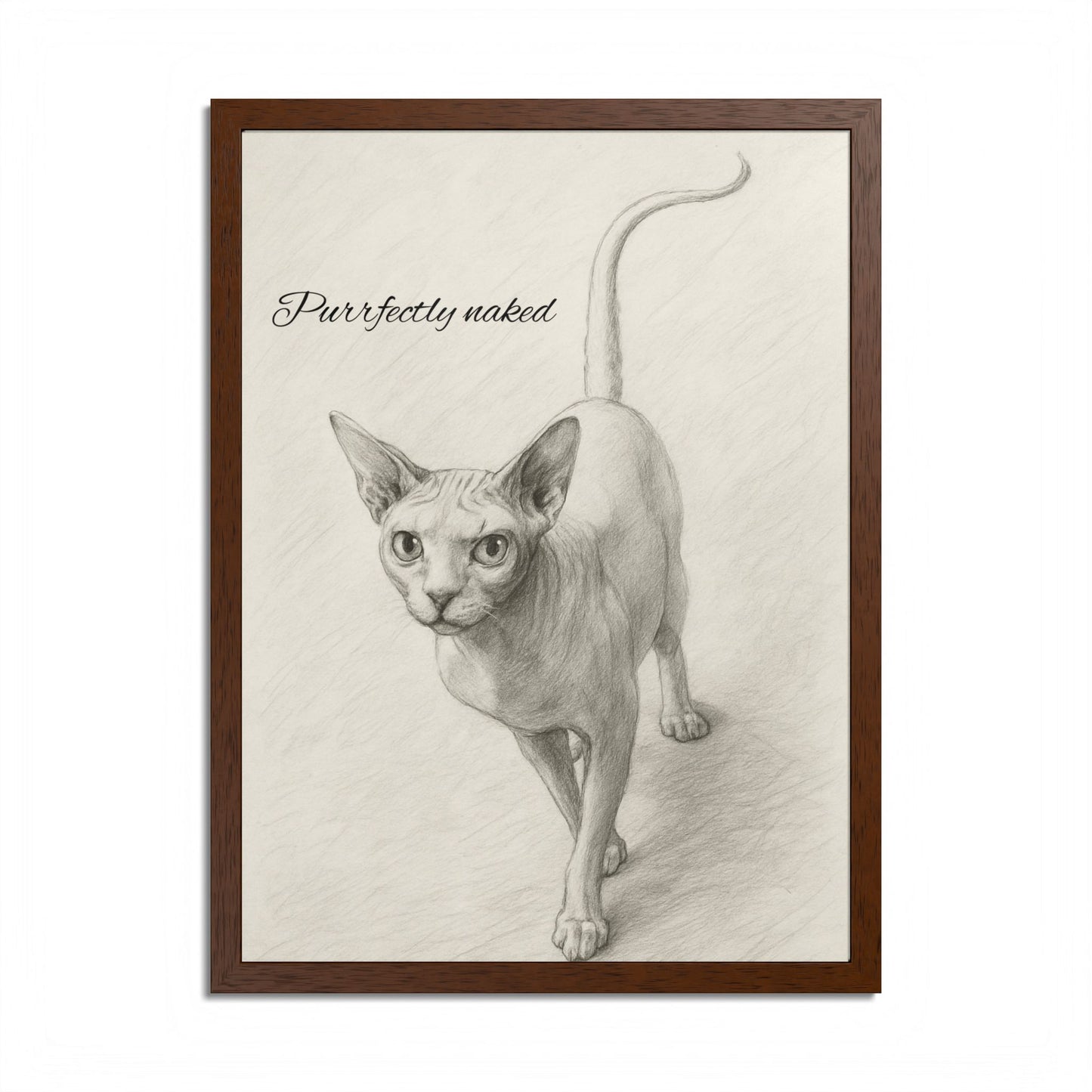 Purfectly Naked Sphynx Cat Lover Framed Poster
