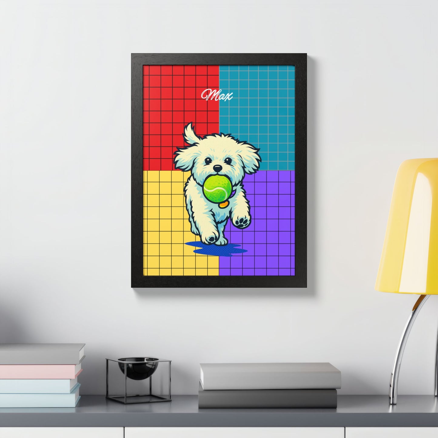 Pop Art Personalized Pet Portrait Framed Poster