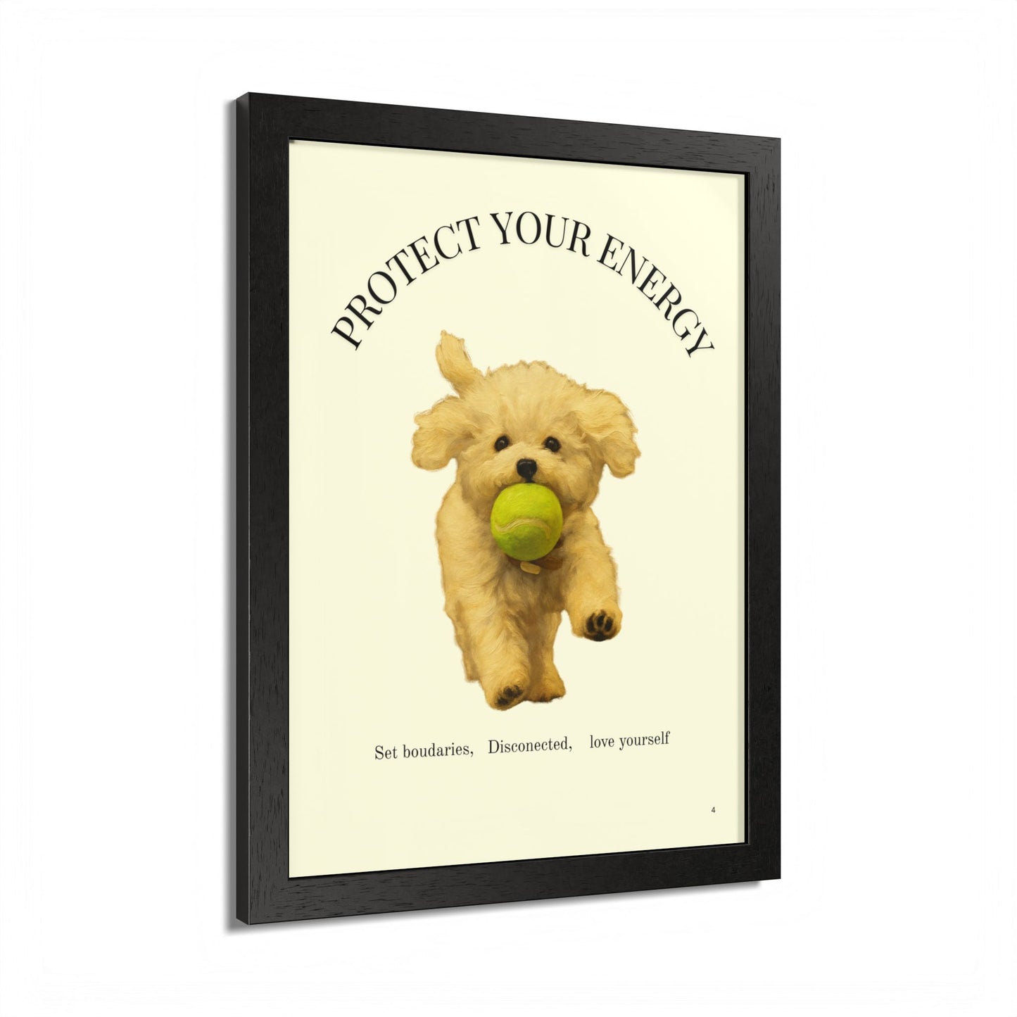 Protect Your Energy Poster Framed Dog Art Print