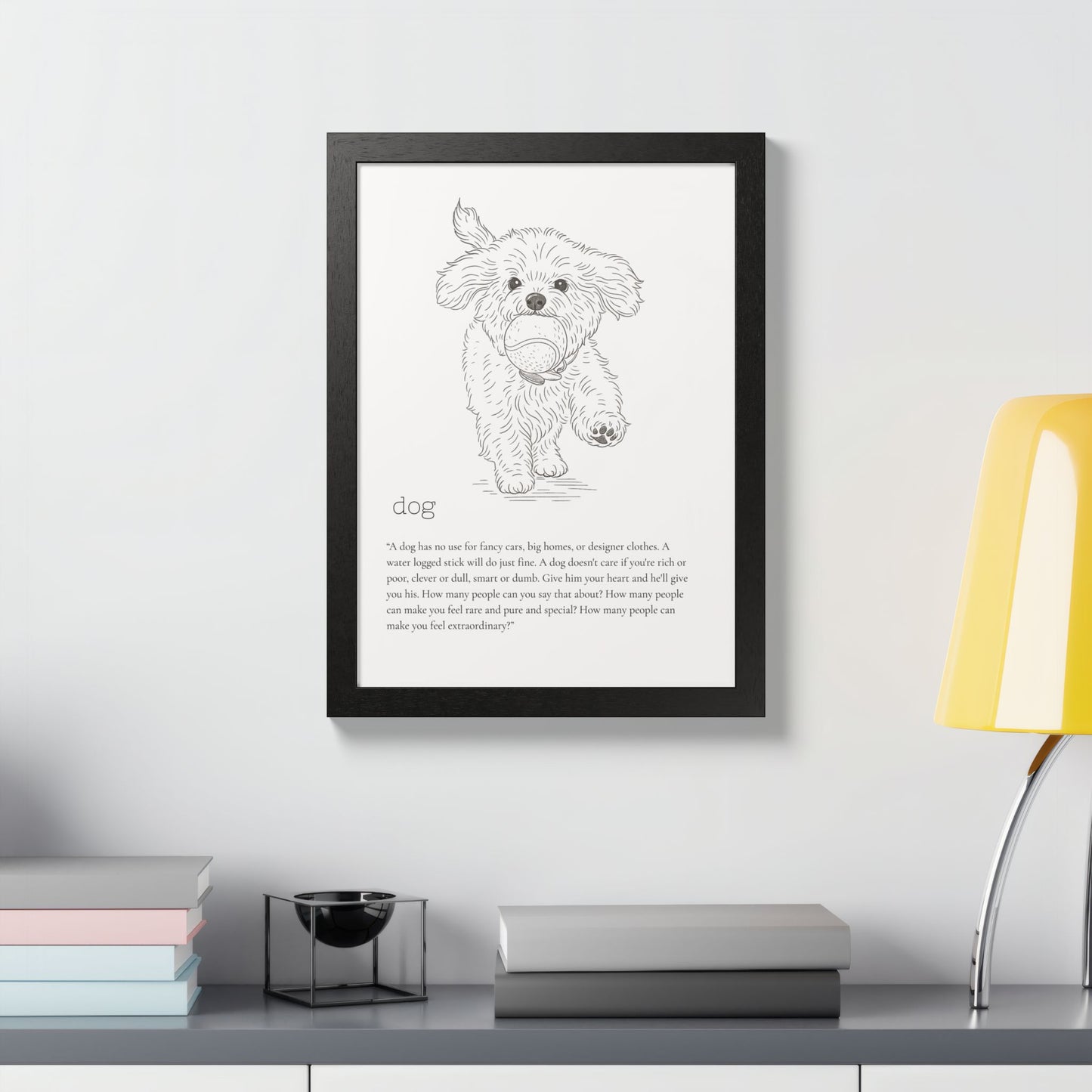 Dog-Themed Framed Poster Dog Lover's Art
