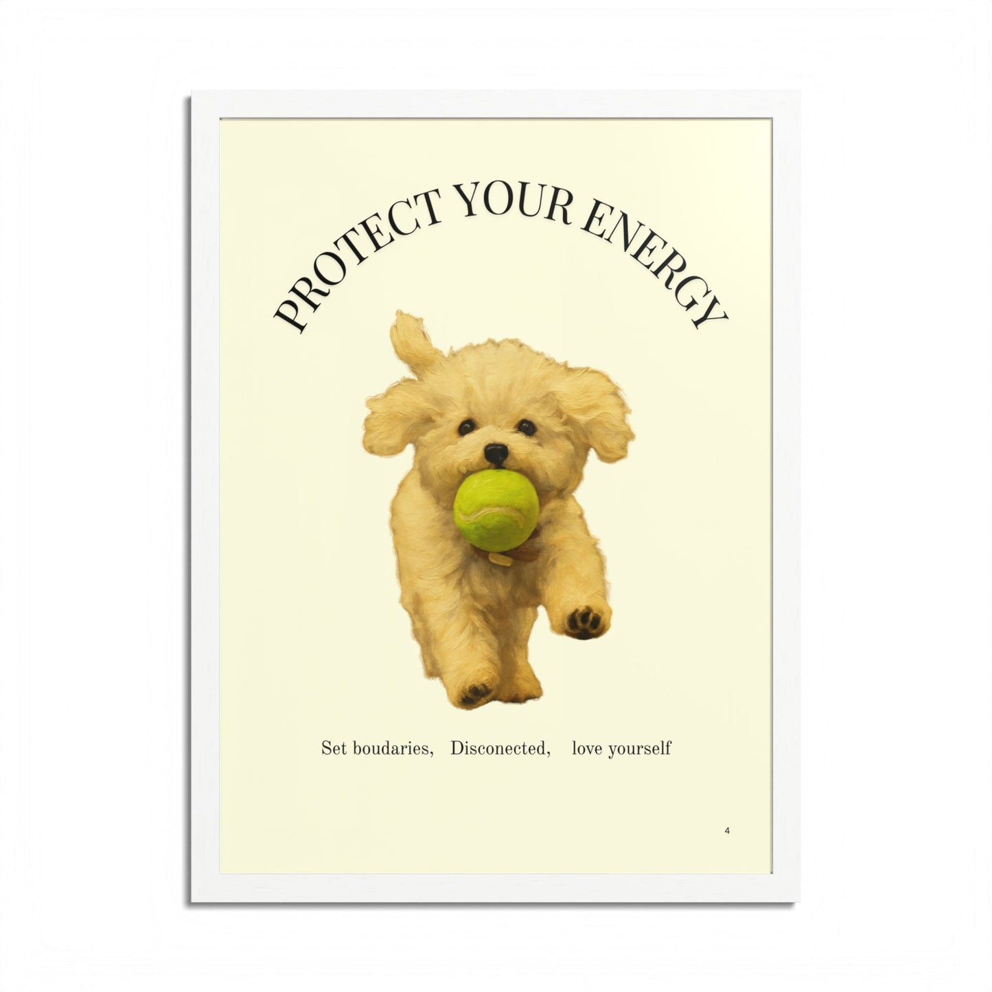 Protect Your Energy Poster Framed Dog Art Print