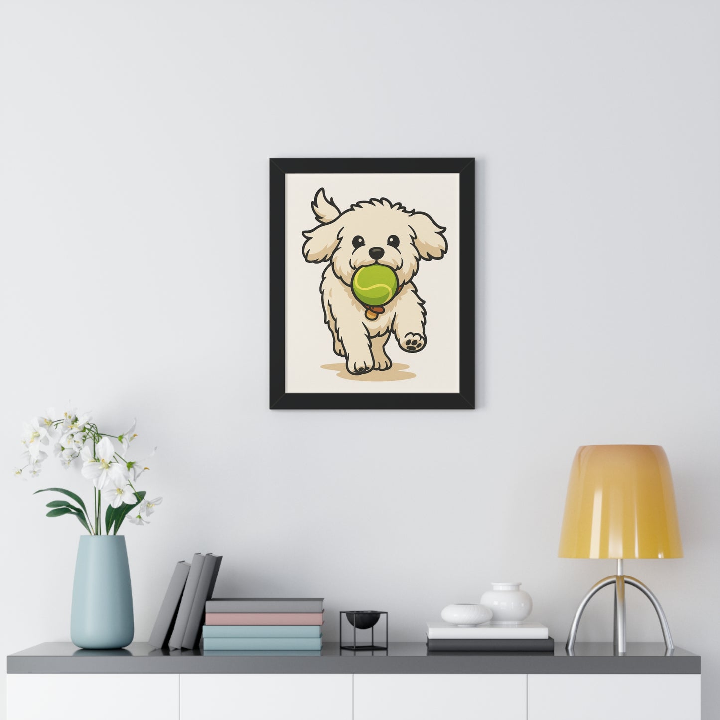 Dog Cartoon Framed Vertical Poster