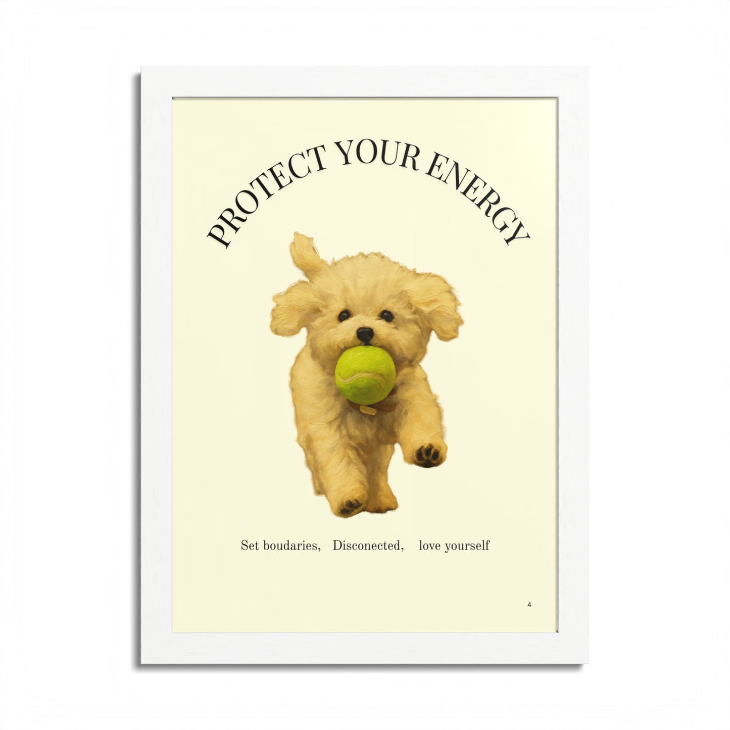 Protect Your Energy Poster Framed Dog Art Print