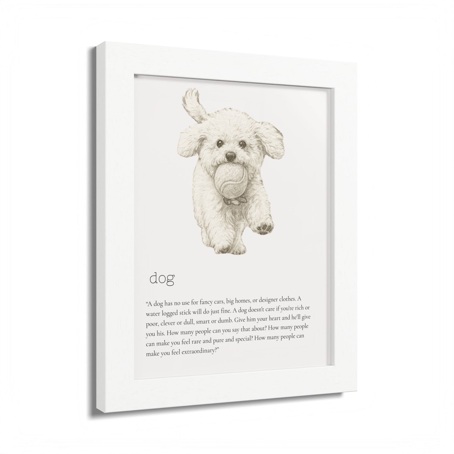 Pencil Sketch Adorable Dog Framed Poster Customized
