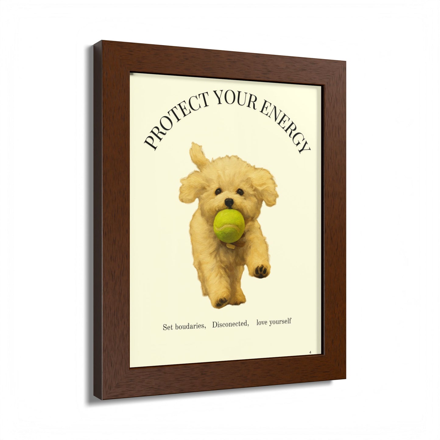 Protect Your Energy Poster Framed Dog Art Print