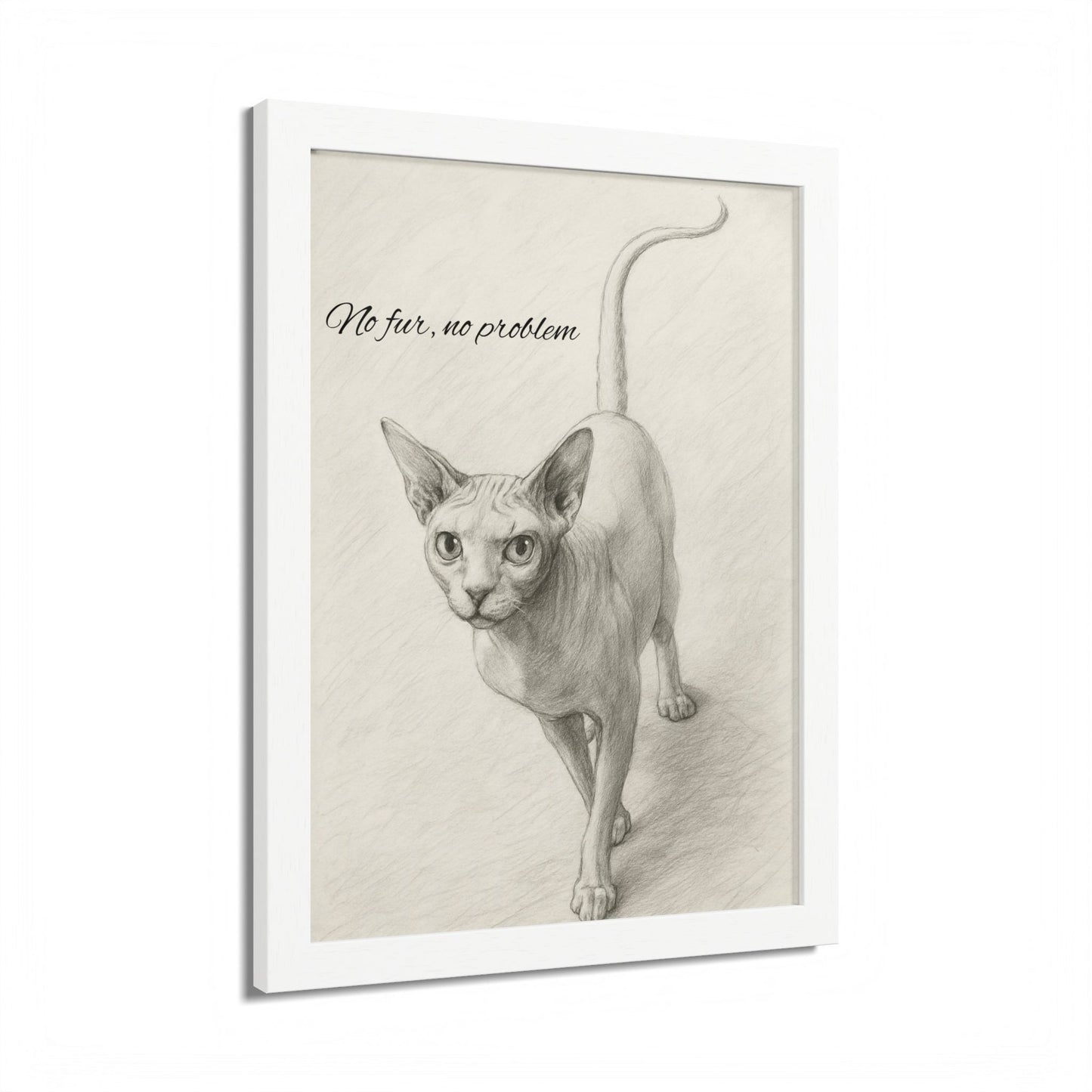 No Fur No Problem Sphynx Cat Poster