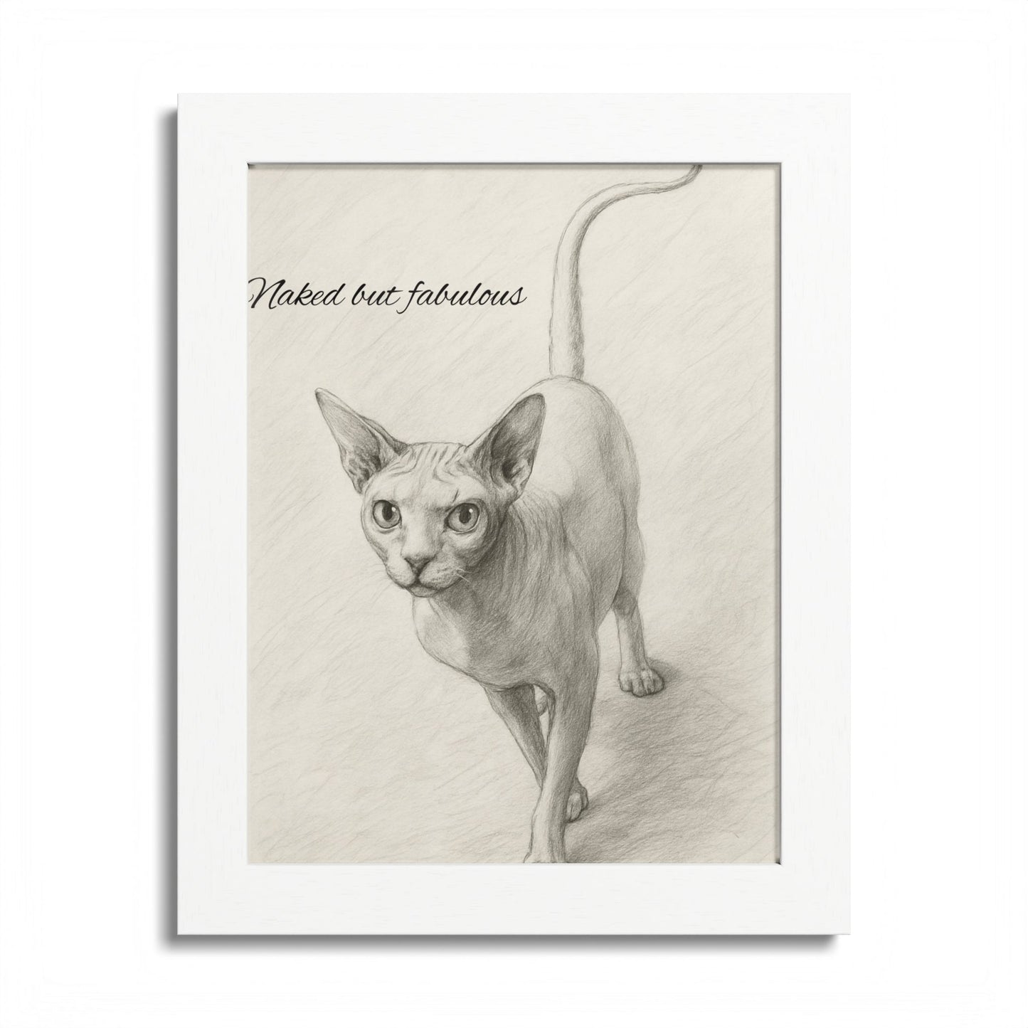 Naked But Fabulous Cat Framed Poster