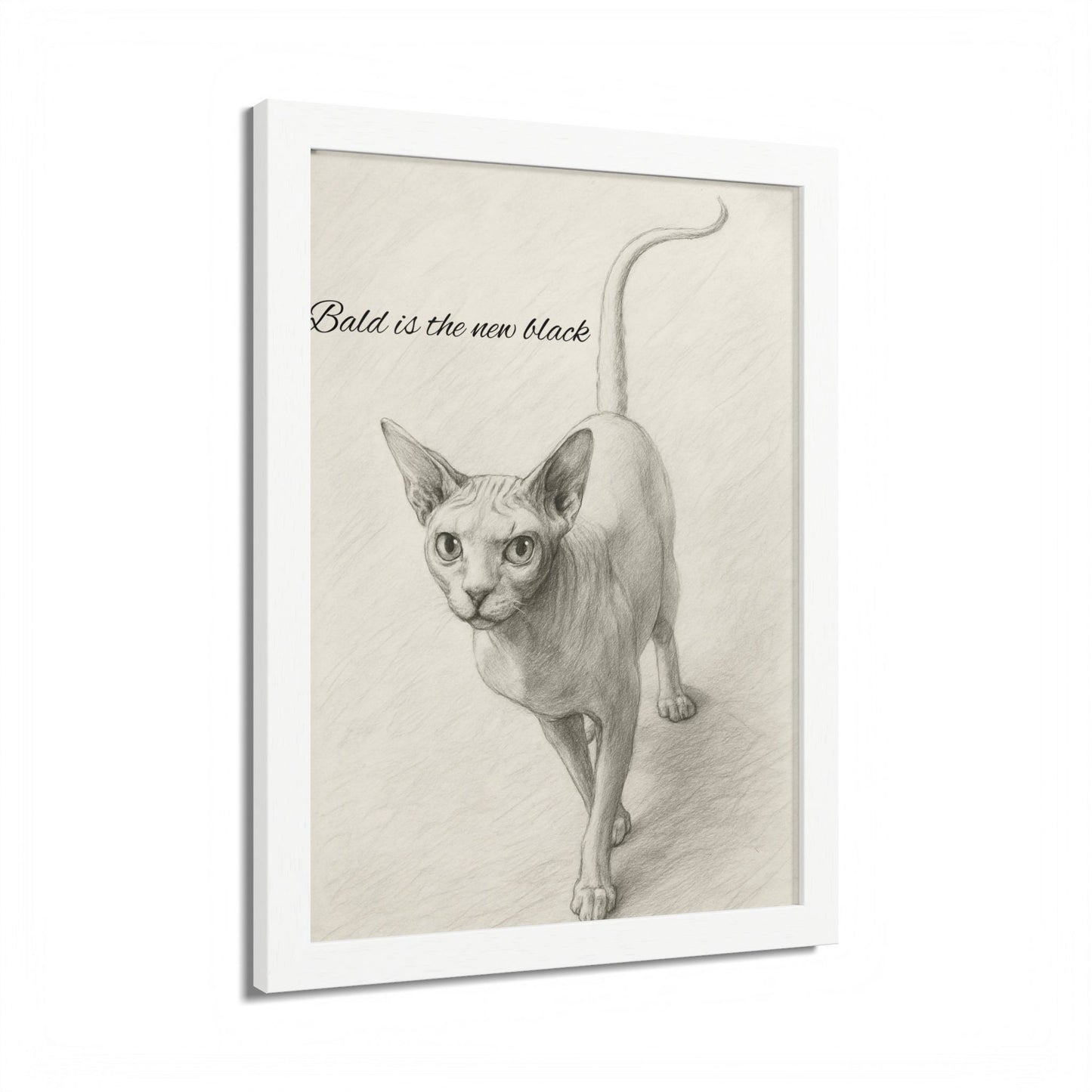 Blod is New Black Framed Sphynx Cat Print