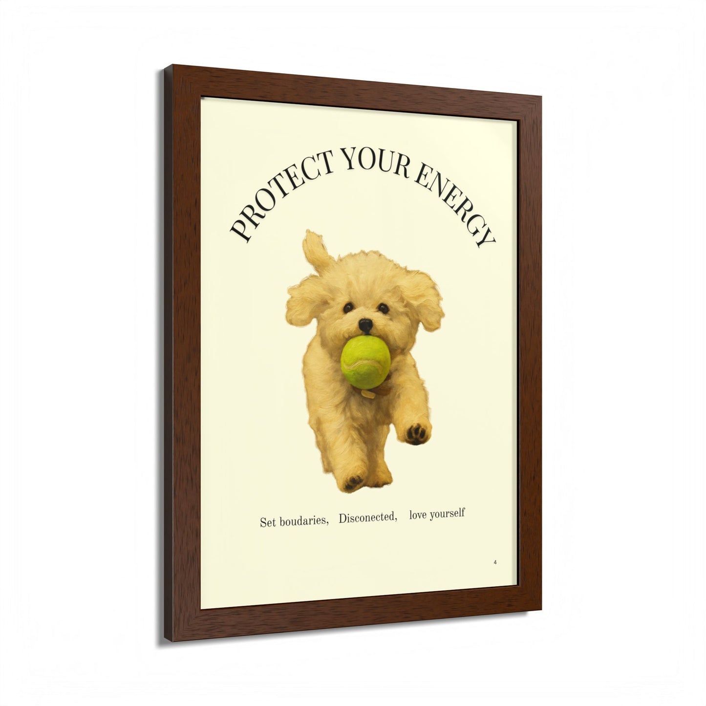 Protect Your Energy Poster Framed Dog Art Print