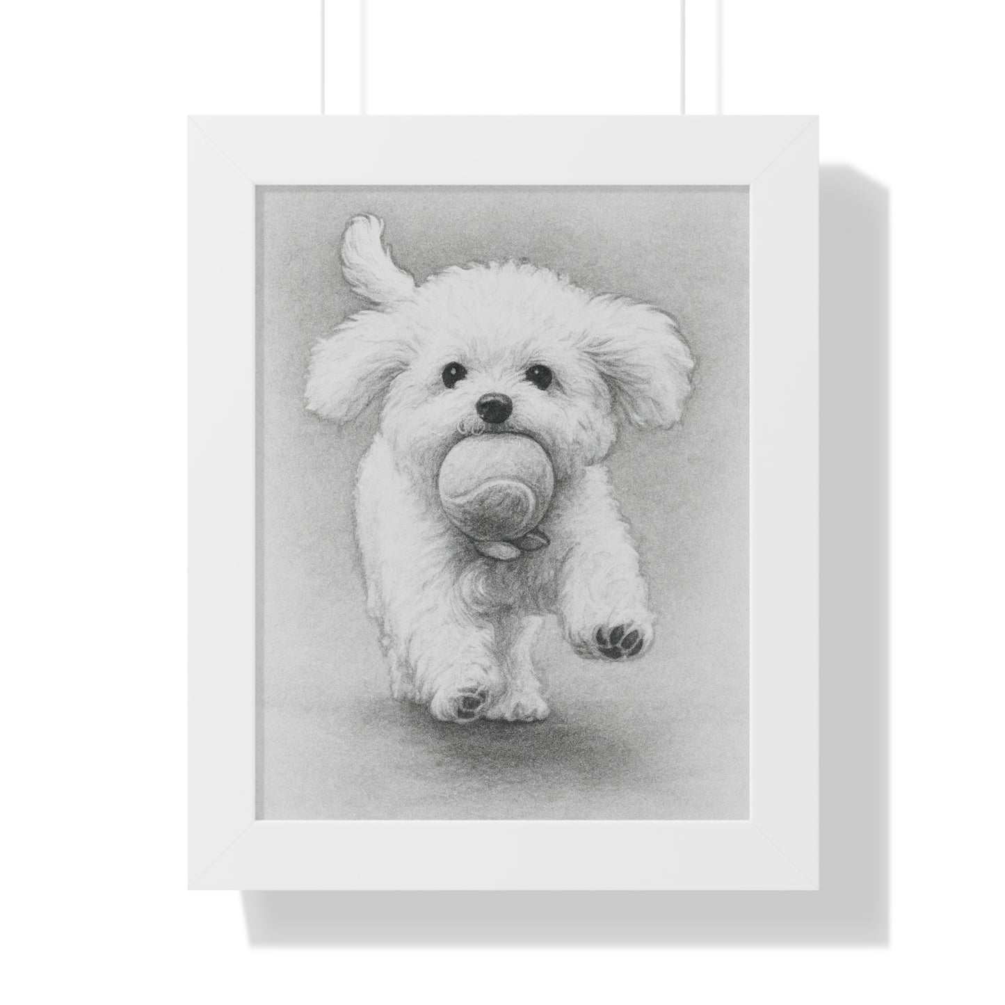 Framed Pet Portrait Pencil Sketch Poster