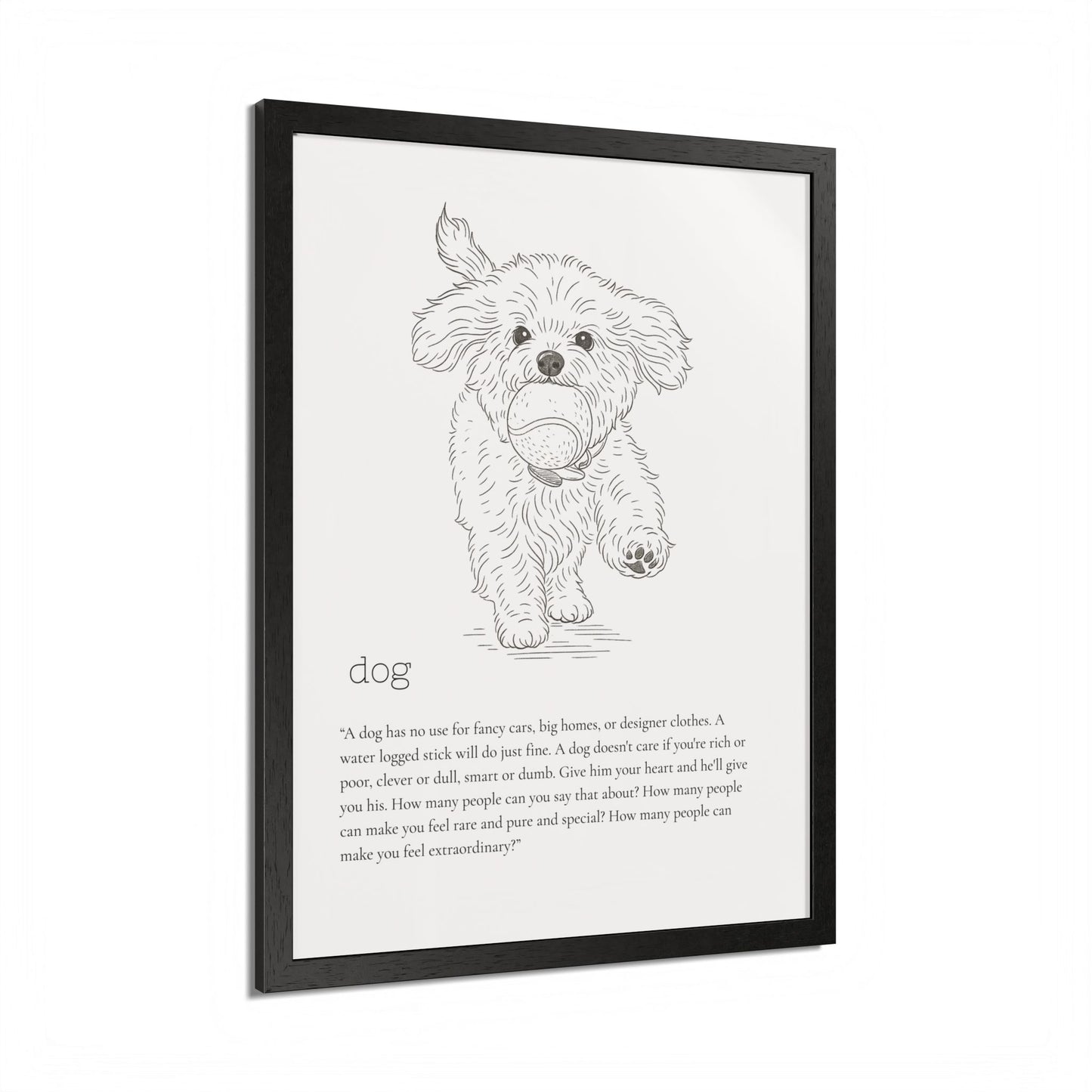 Dog-Themed Framed Poster Dog Lover's Art