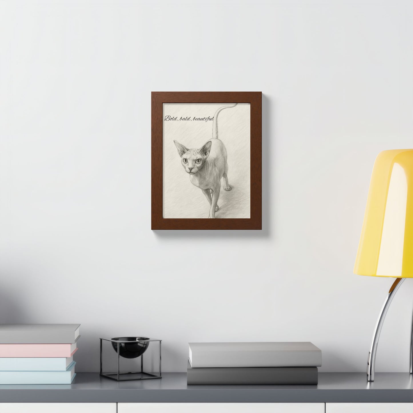 Bold,Bald ,Beautiful Sphynx Cat Framed Poster