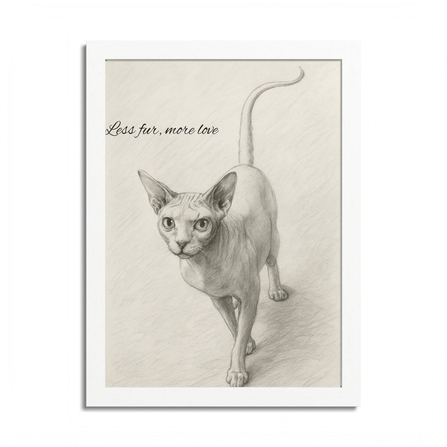 Sphynx Cat Lover's Framed Poster, Less Fur, More Love