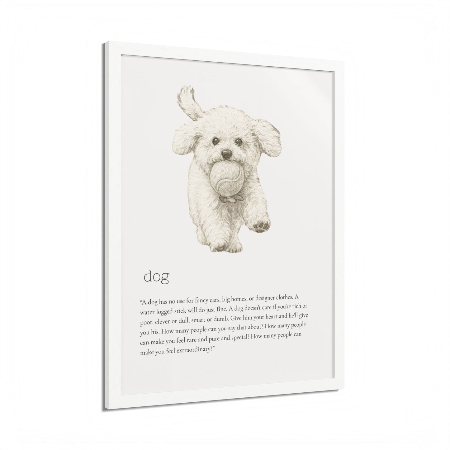 Pencil Sketch Adorable Dog Framed Poster Customized