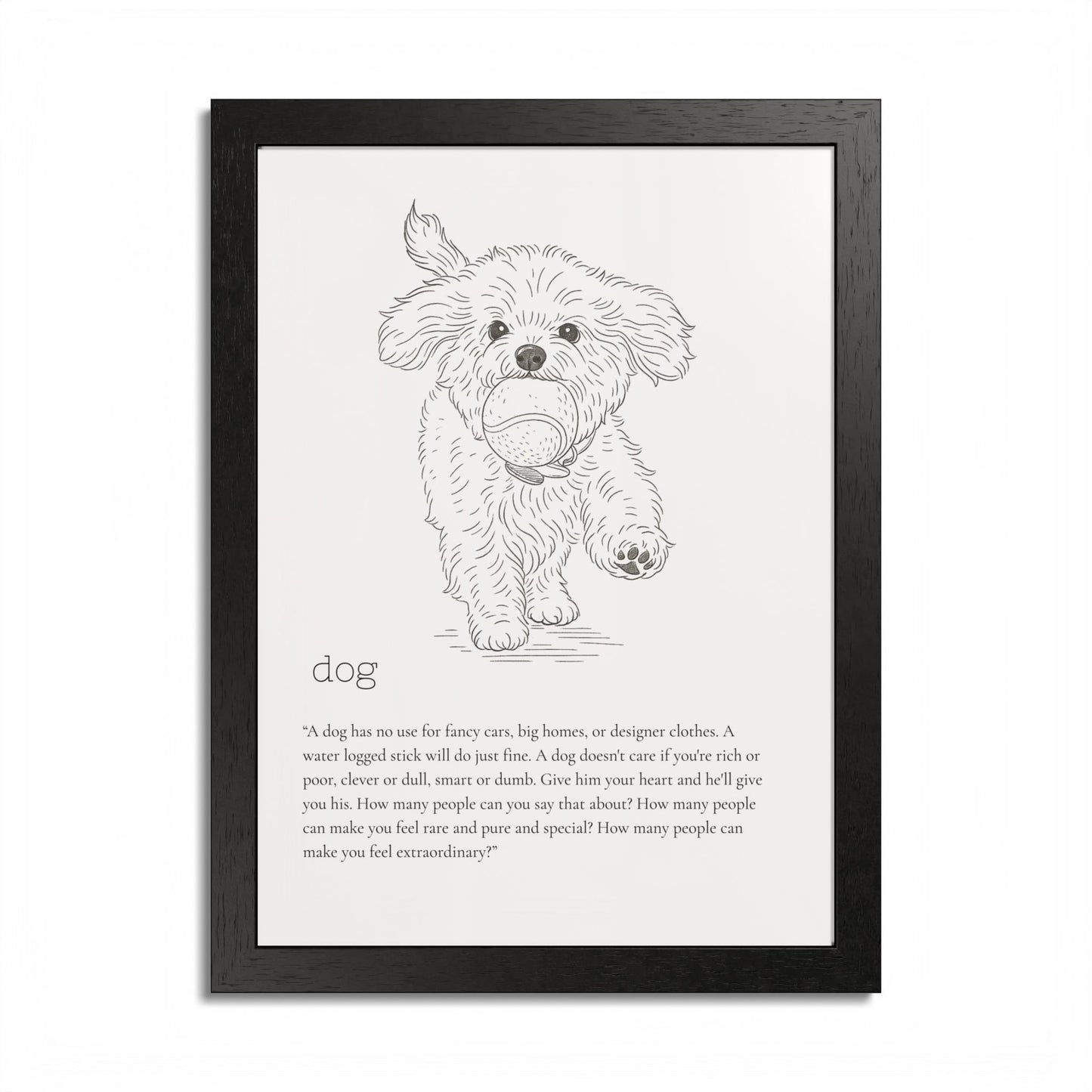 Dog-Themed Framed Poster Dog Lover's Art