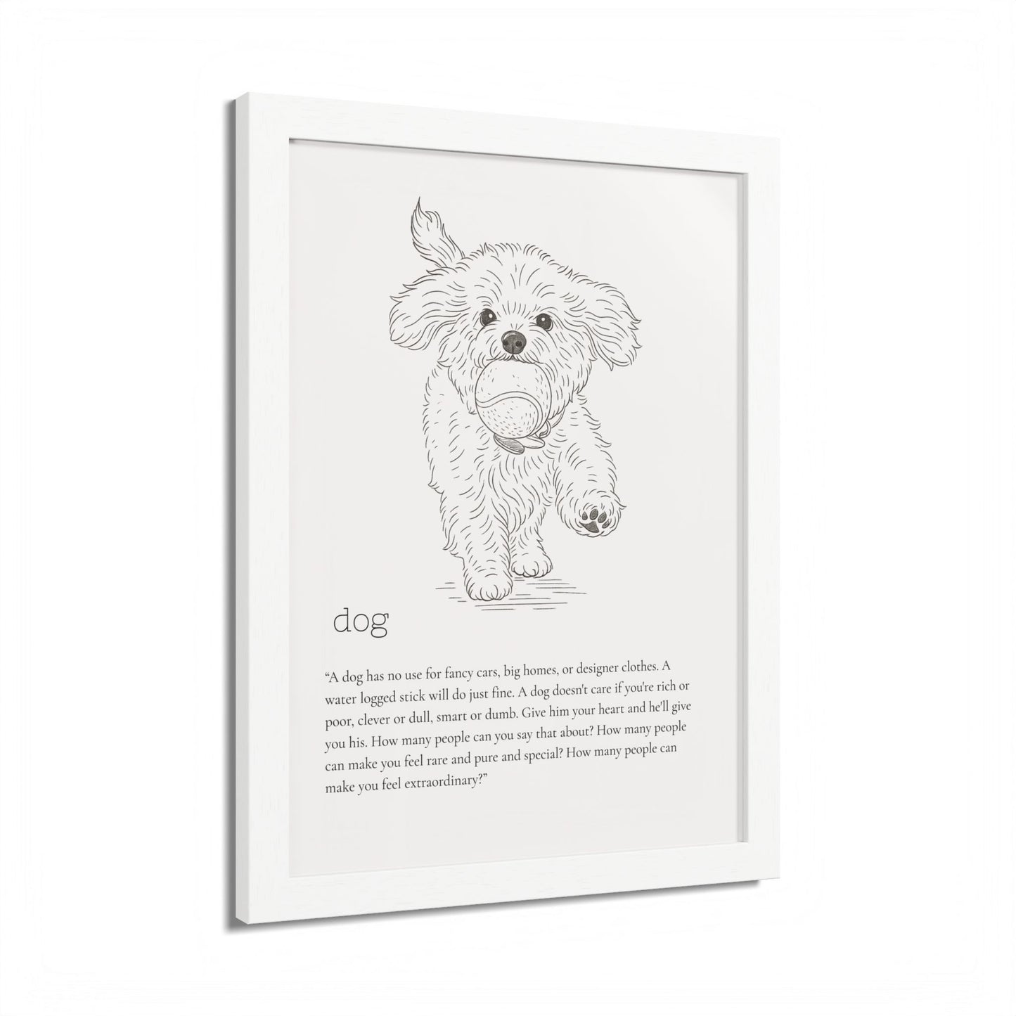 Dog-Themed Framed Poster Dog Lover's Art