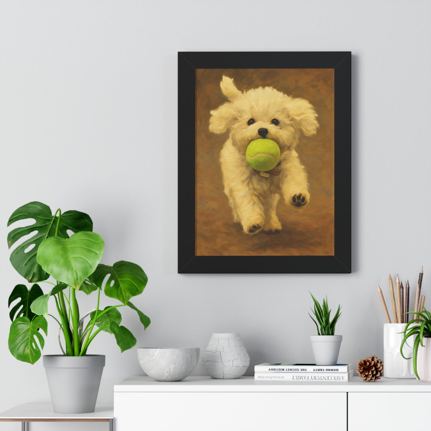 Framed Pet Handmade Oil Painting Style