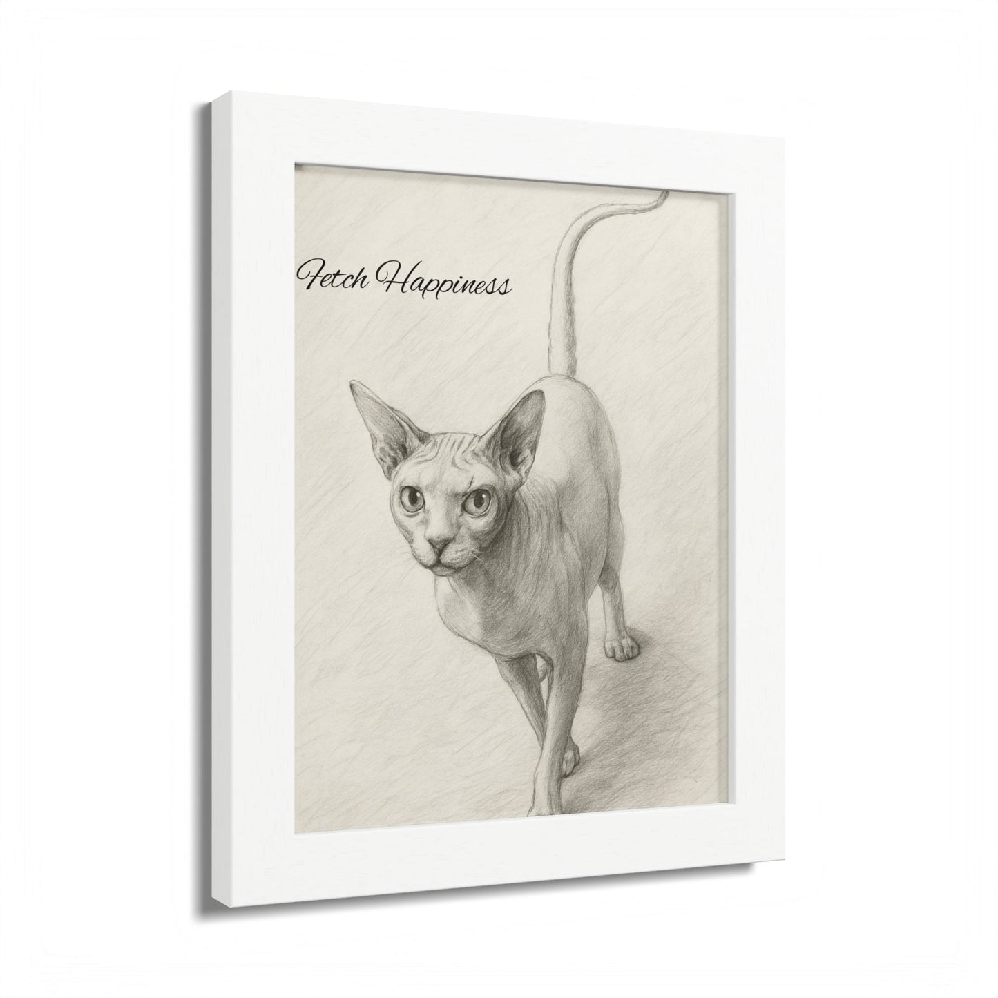 Fetch Happiness Sphynx Cat Poster Multi-Color Artwork for Cat Lovers