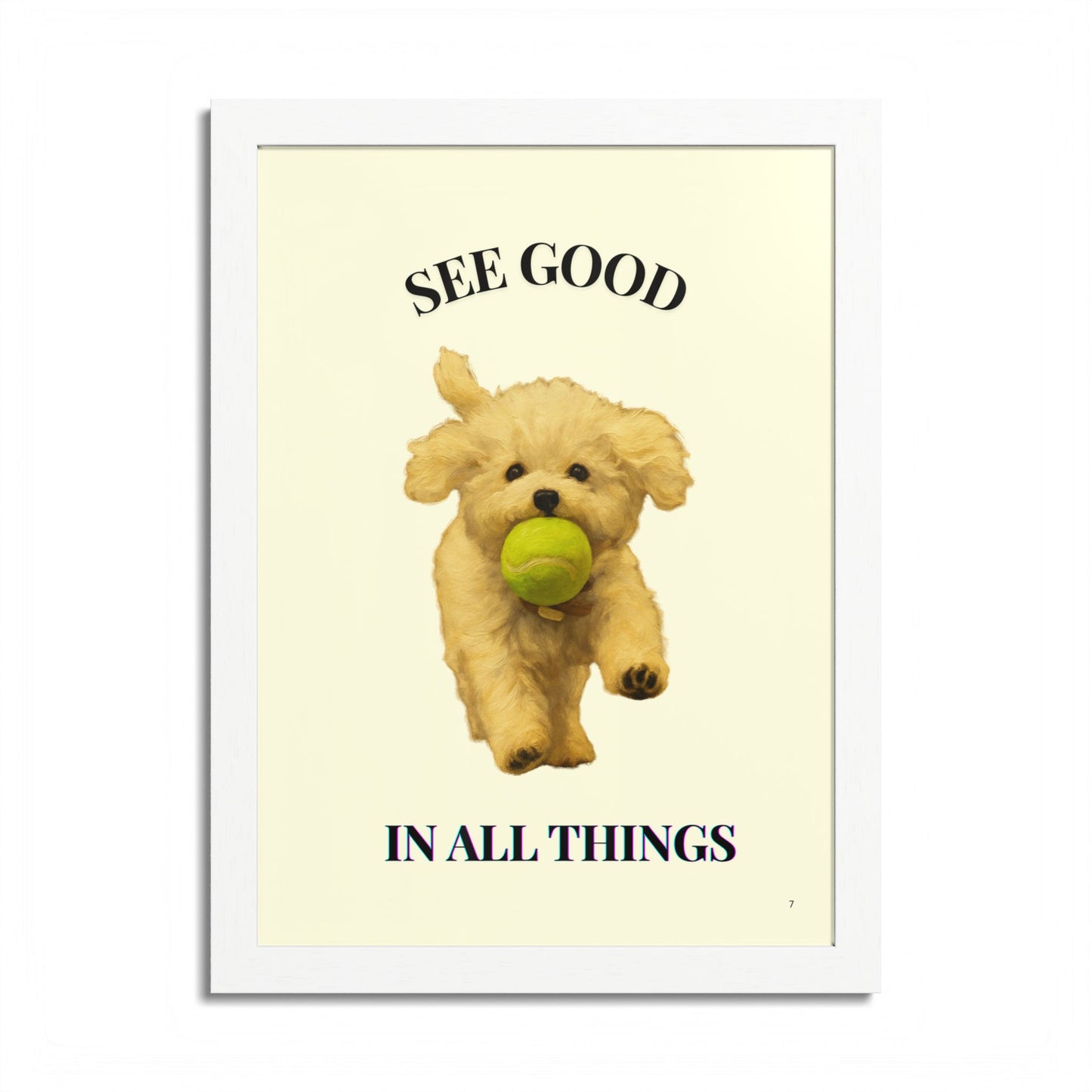 See Good in all things Framed Dog Poster Pet Customized