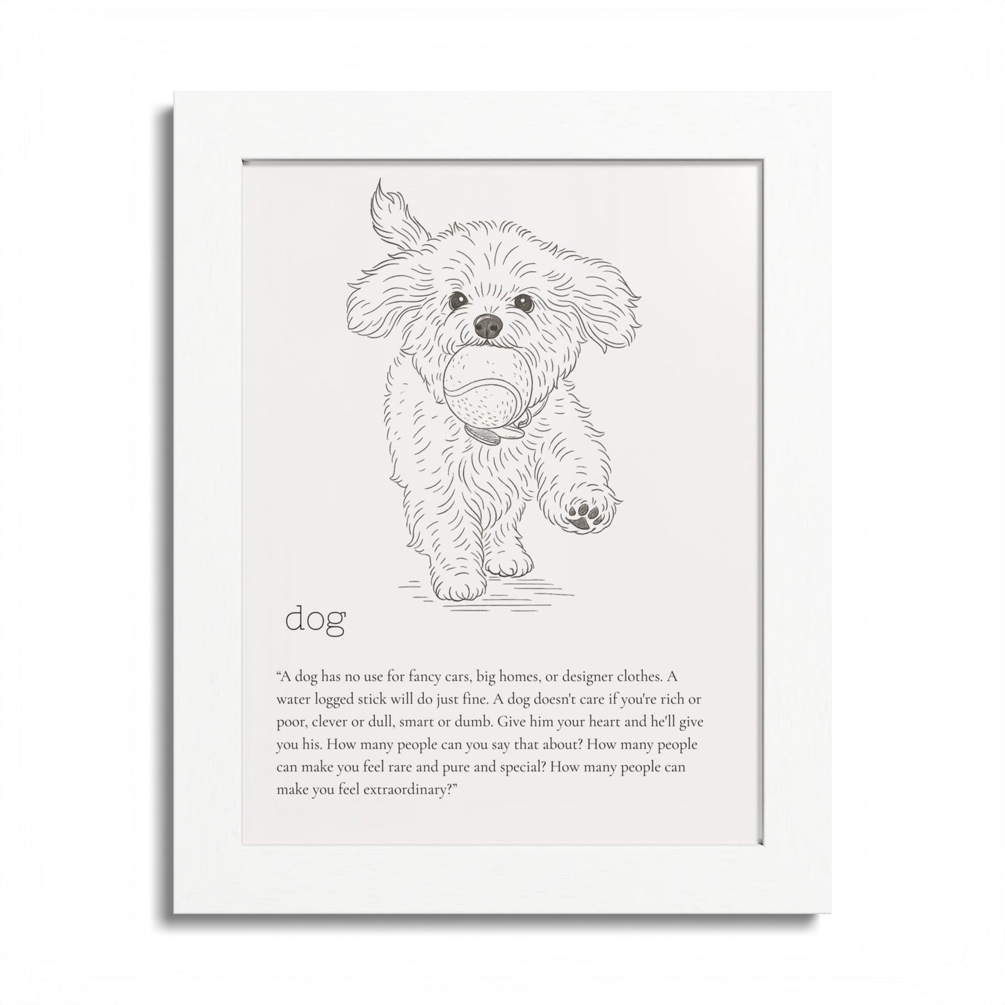 Dog-Themed Framed Poster Dog Lover's Art