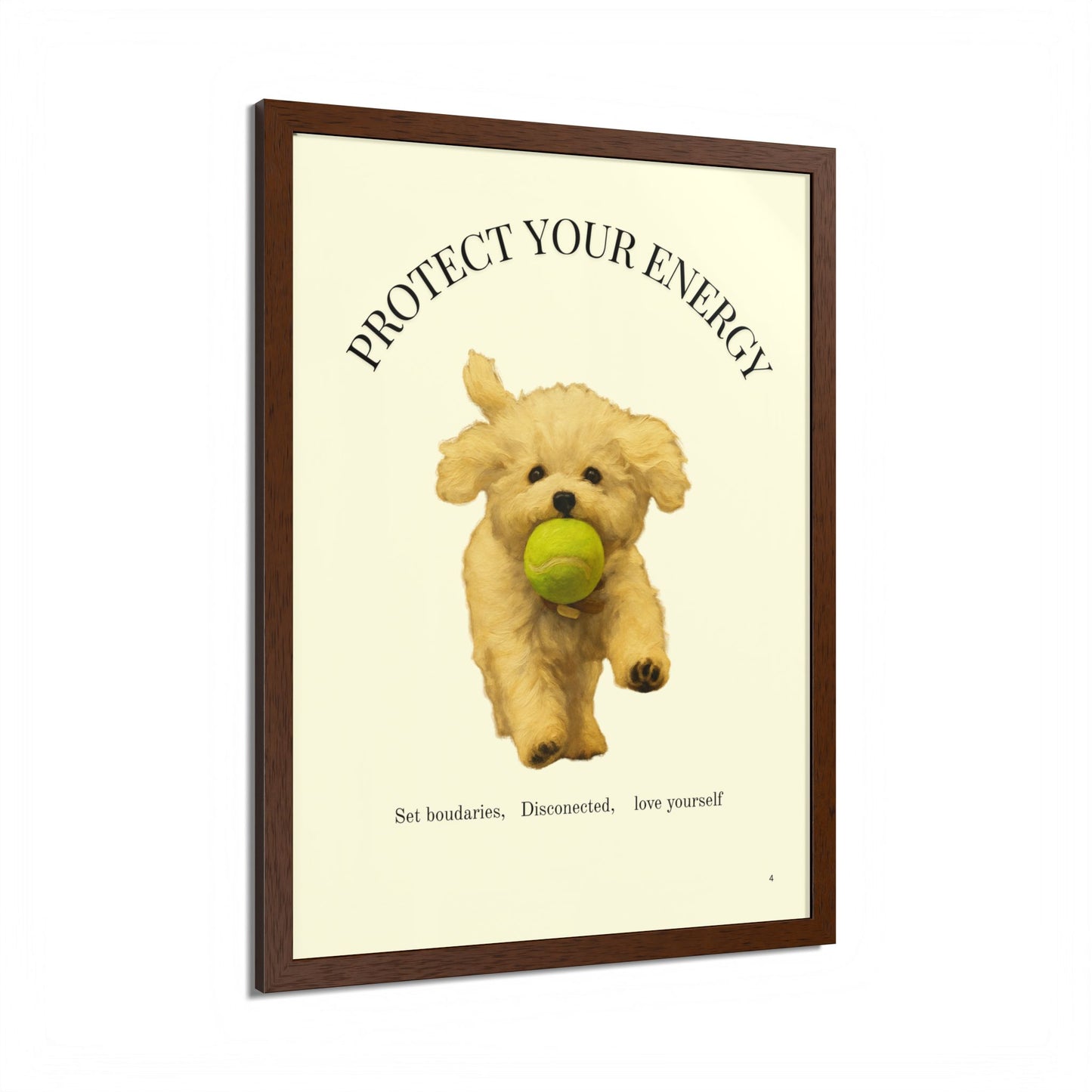Protect Your Energy Poster Framed Dog Art Print
