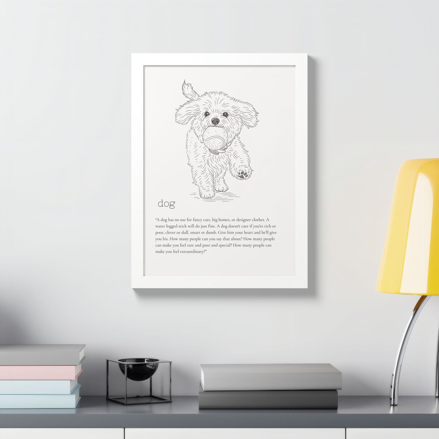 Dog-Themed Framed Poster Dog Lover's Art