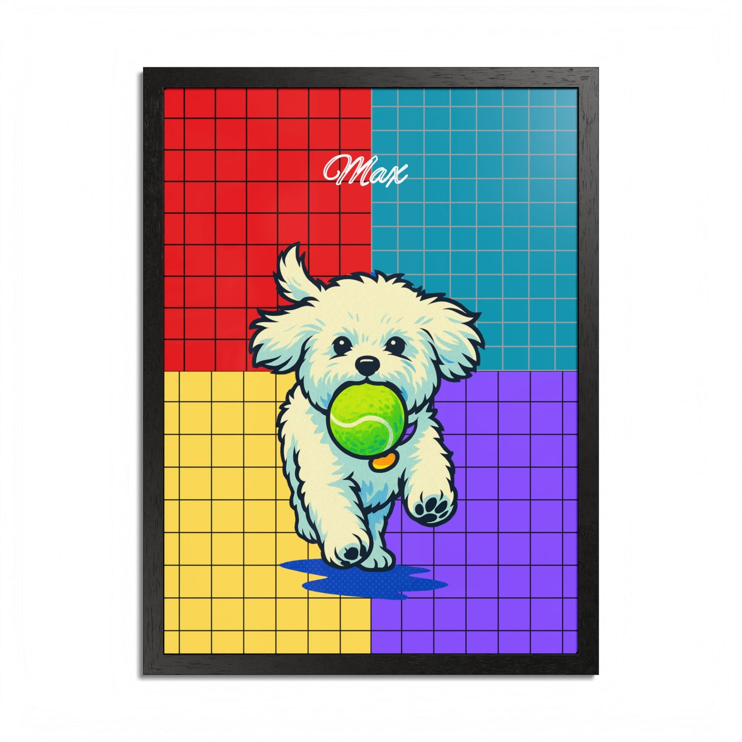 Pop Art Personalized Pet Portrait Framed Poster