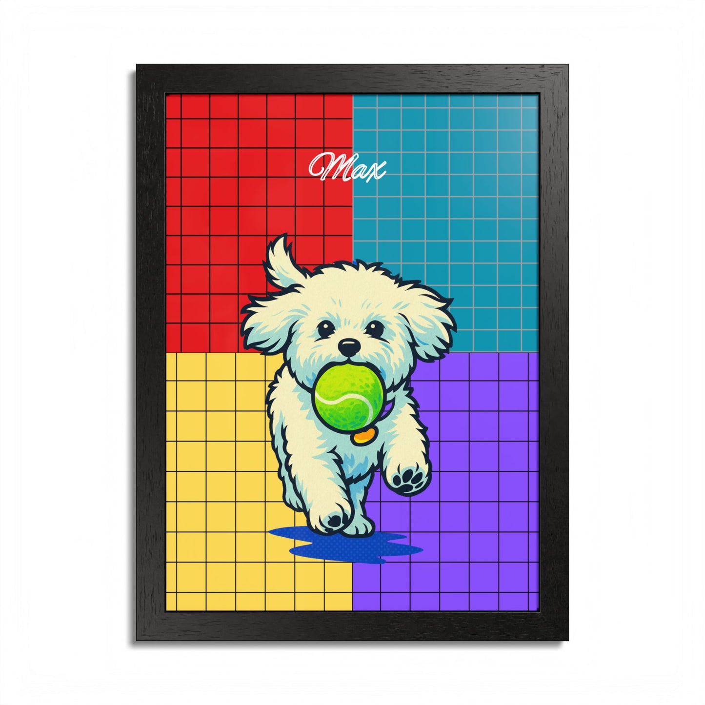 Pop Art Personalized Pet Portrait Framed Poster