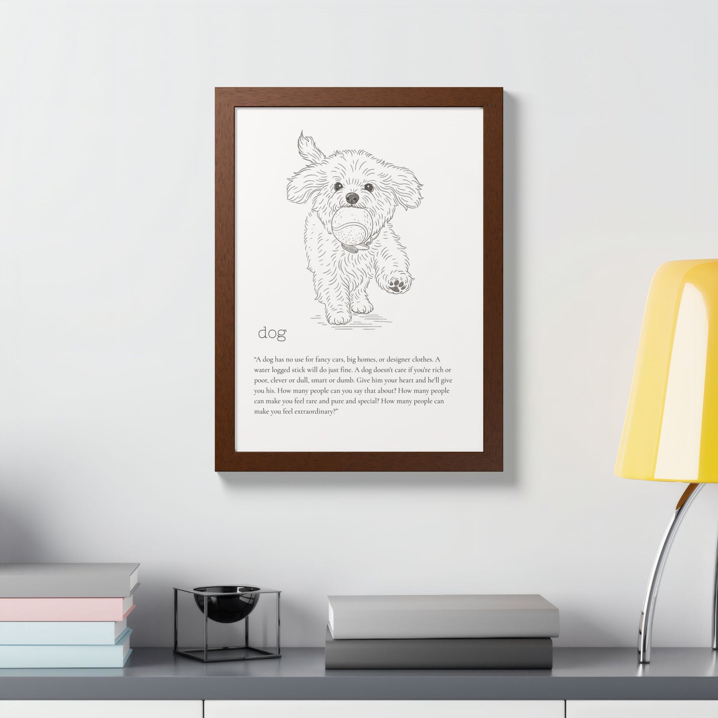 Dog-Themed Framed Poster Dog Lover's Art
