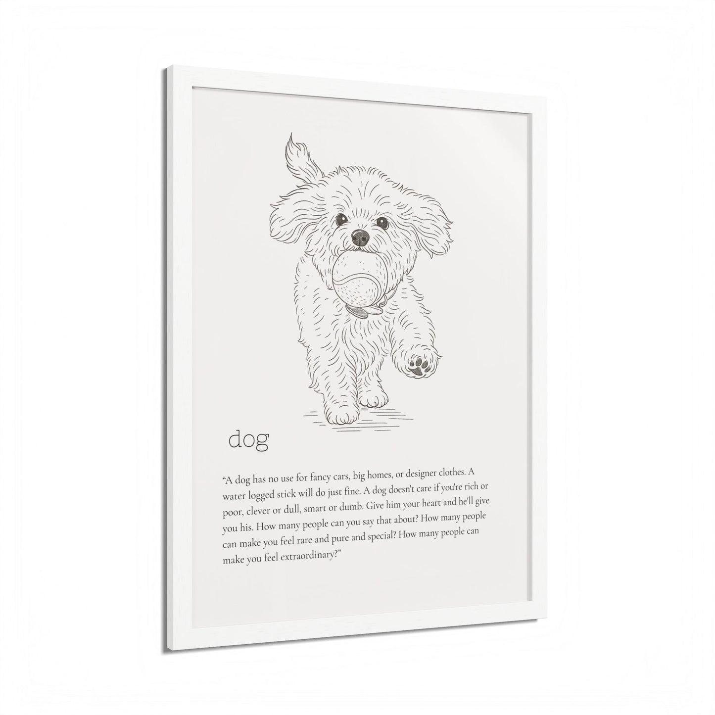 Dog-Themed Framed Poster Dog Lover's Art