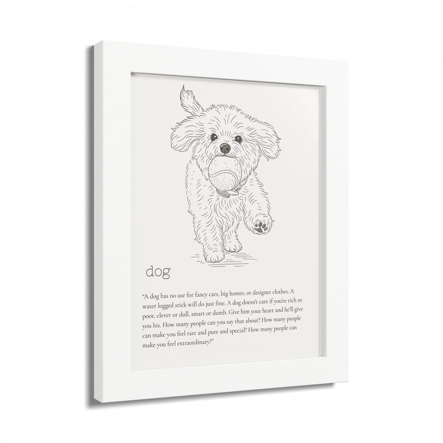 Dog-Themed Framed Poster Dog Lover's Art