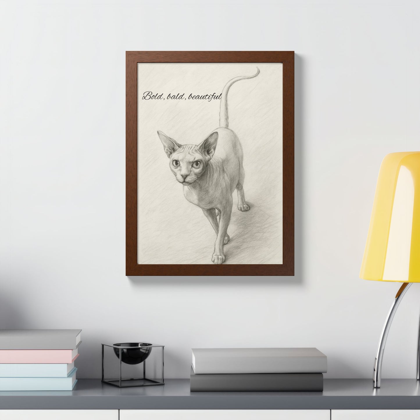 Bold,Bald ,Beautiful Sphynx Cat Framed Poster