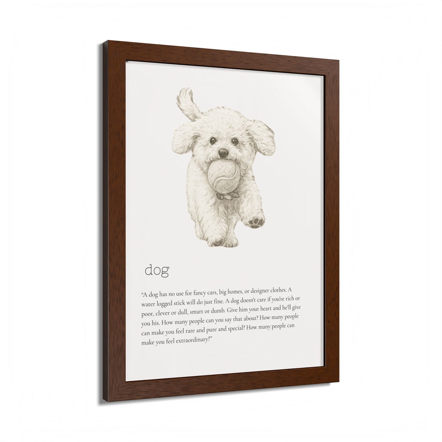 Pencil Sketch Adorable Dog Framed Poster Customized