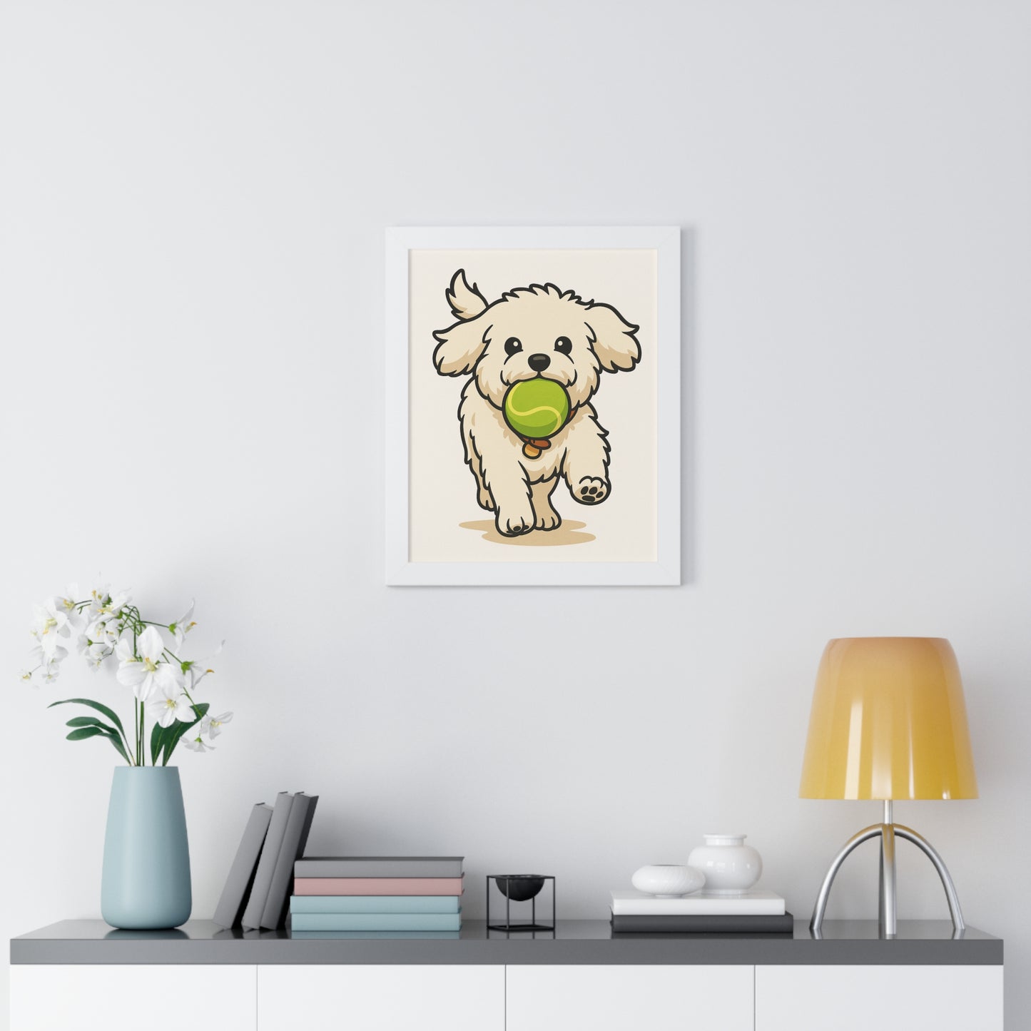 Dog Cartoon Framed Vertical Poster