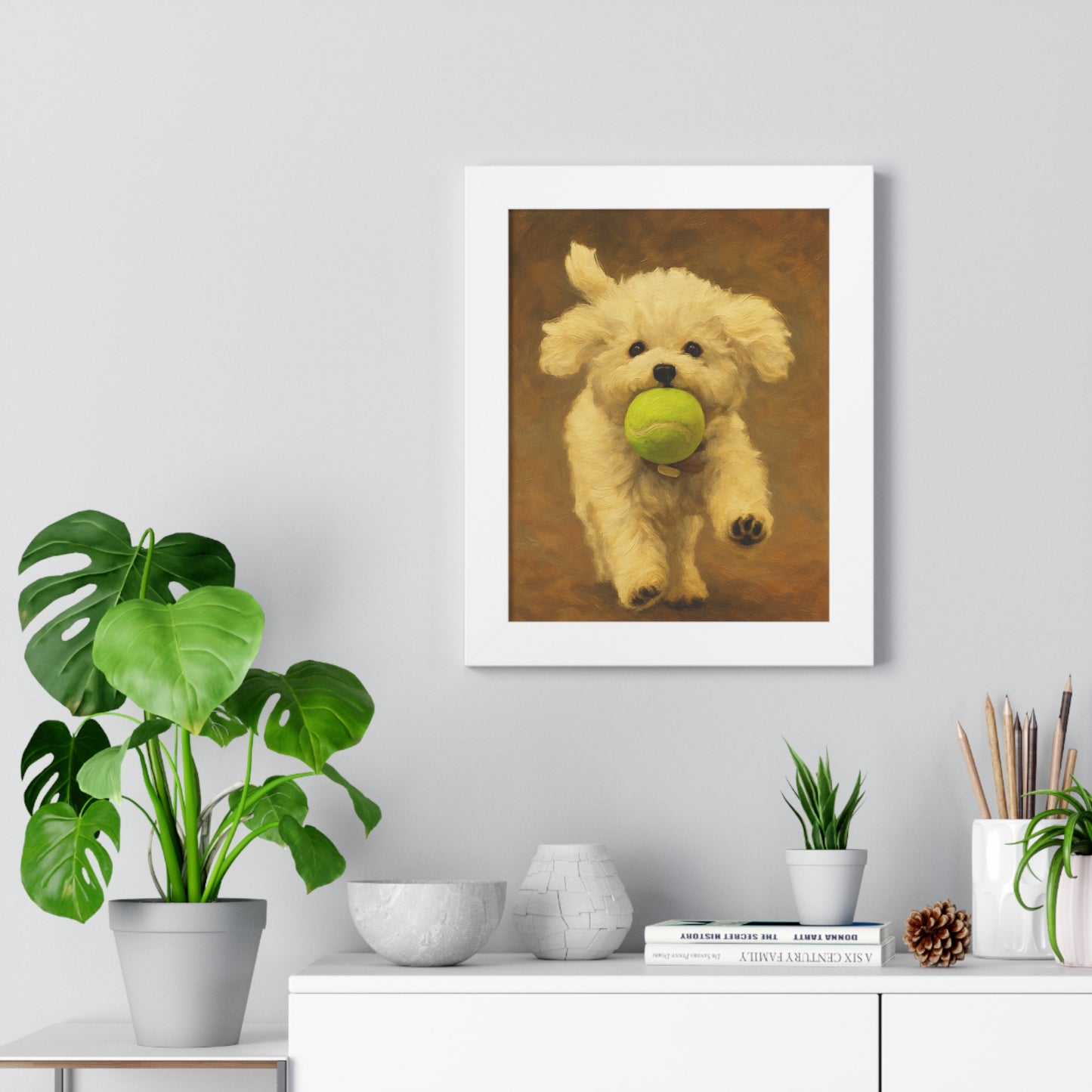 Charming Dog Framed Poster, Cute Puppy Wall Art, Pet Lover Gift, Home Decor, Animal Wall Decor, Dog Lover Gift
