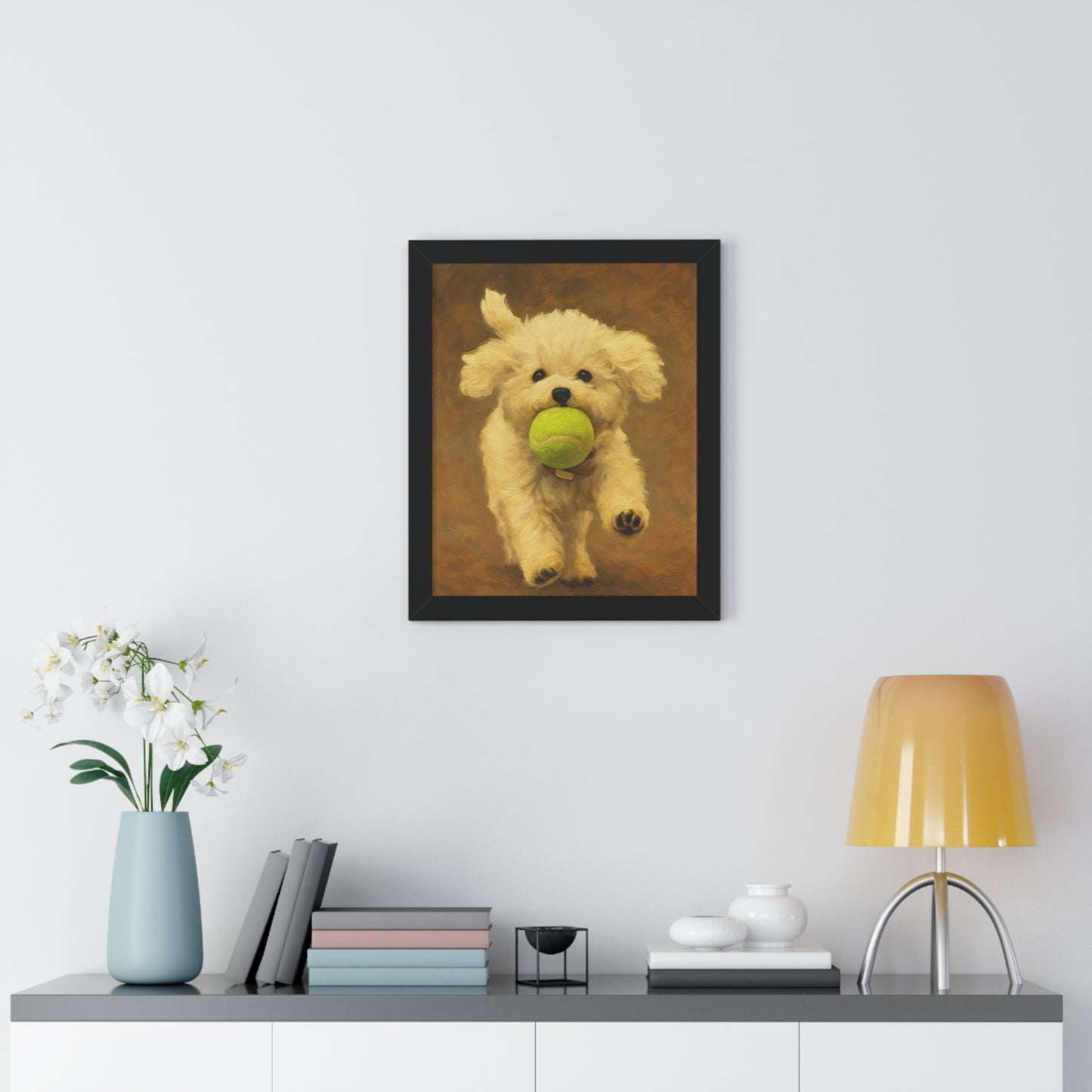Charming Dog Framed Poster, Cute Puppy Wall Art, Pet Lover Gift, Home Decor, Animal Wall Decor, Dog Lover Gift