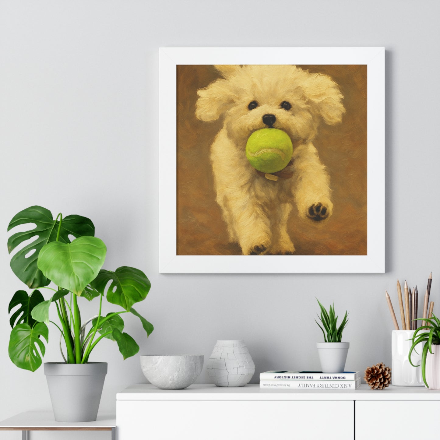 Framed Pet Handmade Oil Painting Style