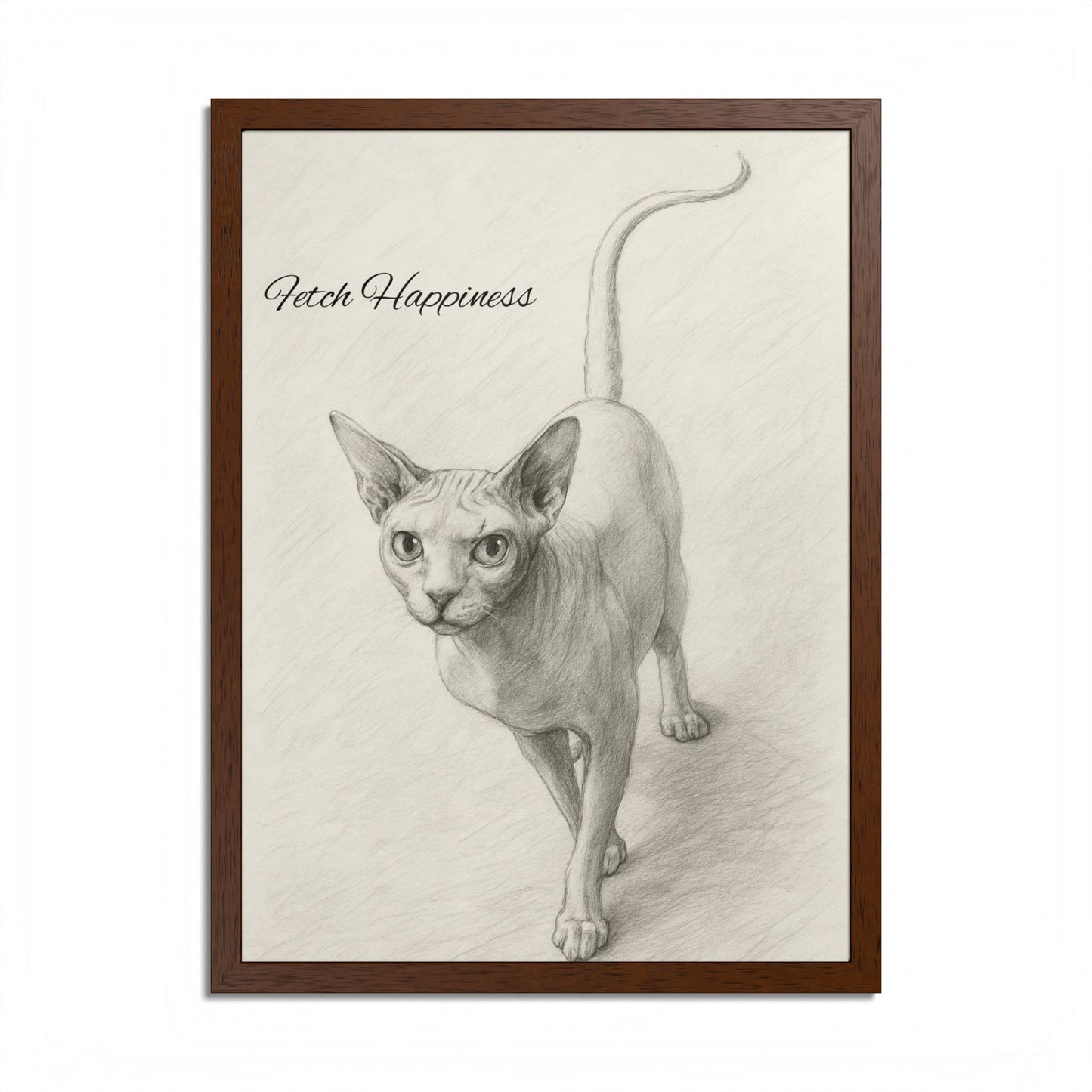Fetch Happiness Sphynx Cat Poster Multi-Color Artwork for Cat Lovers