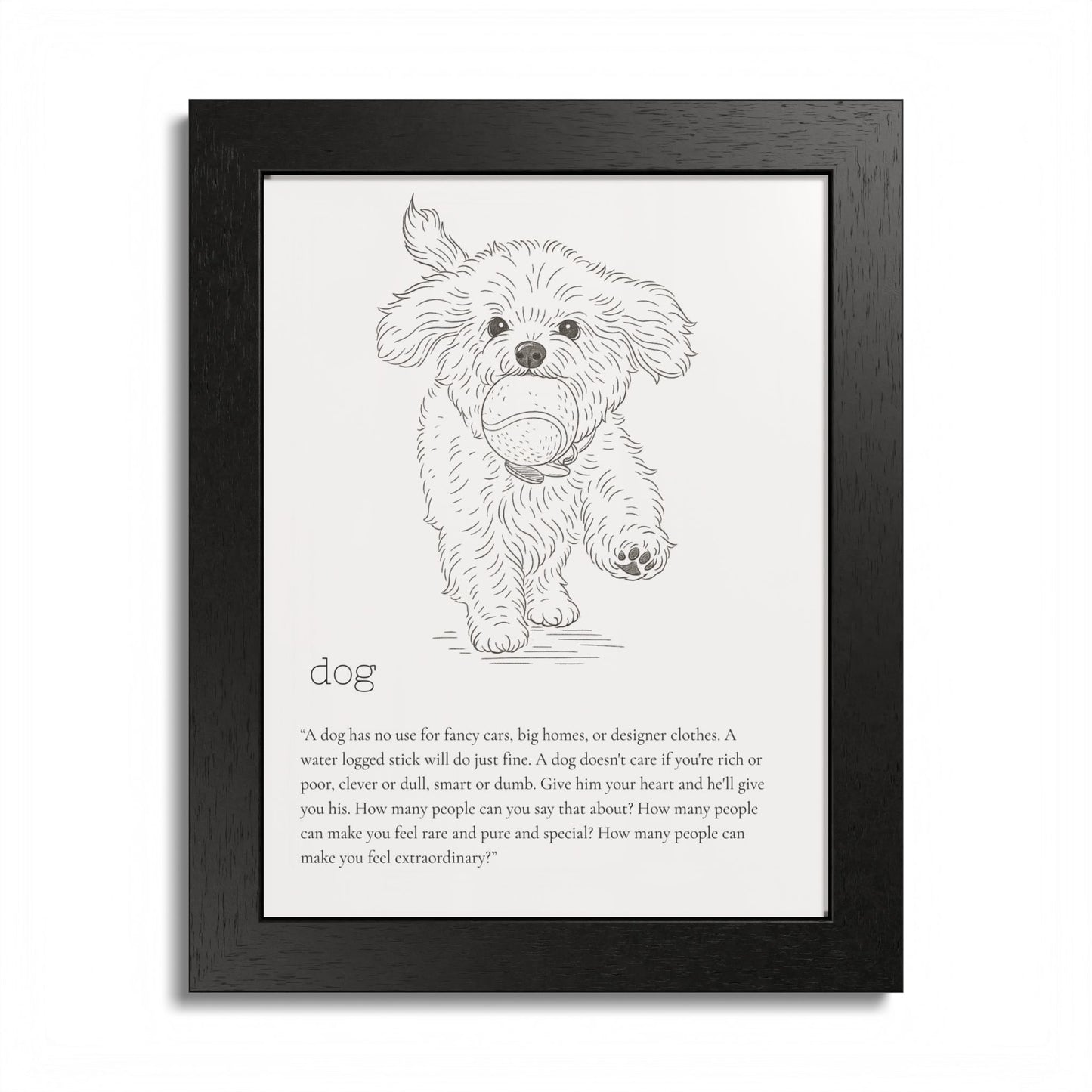 Dog-Themed Framed Poster Dog Lover's Art