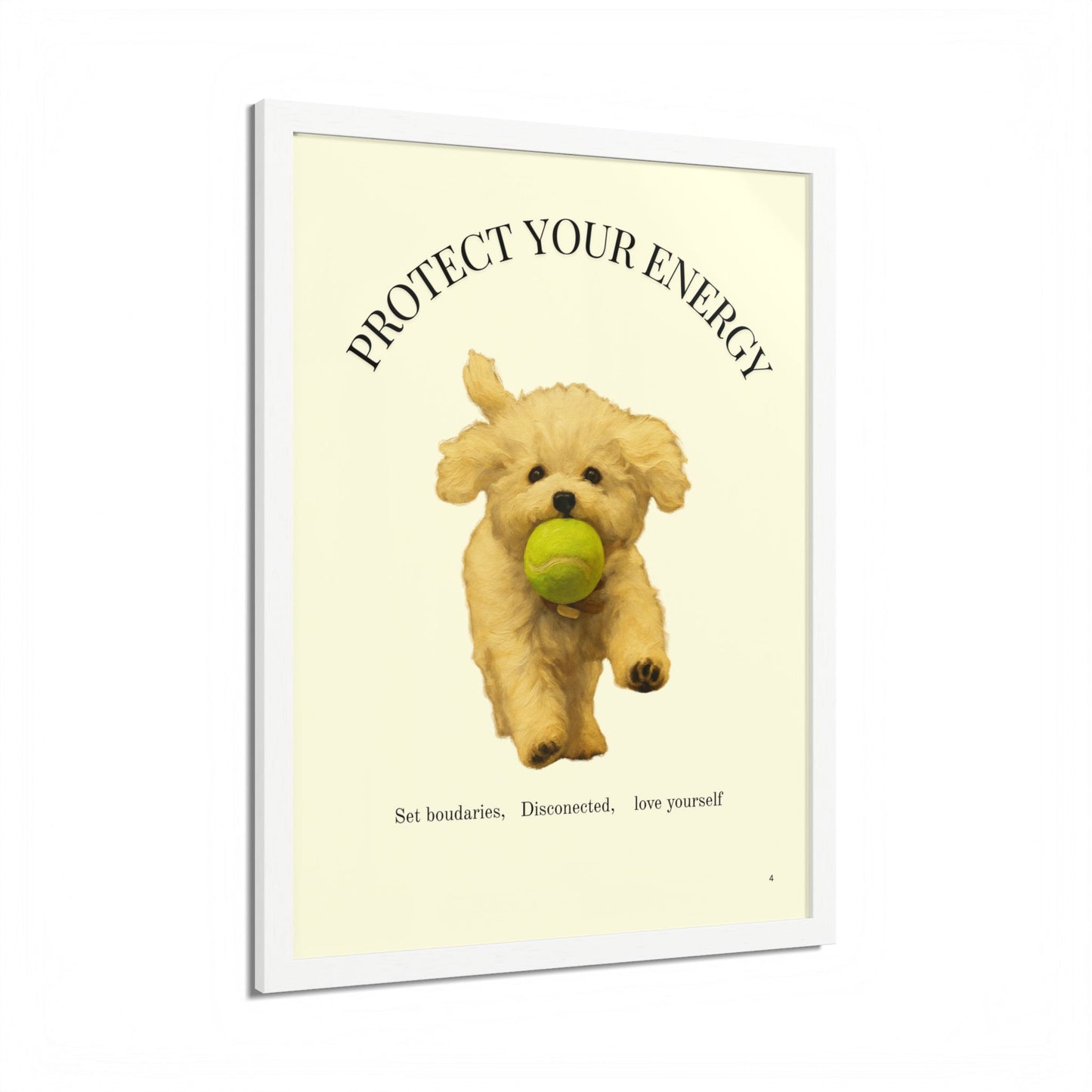 Protect Your Energy Poster Framed Dog Art Print