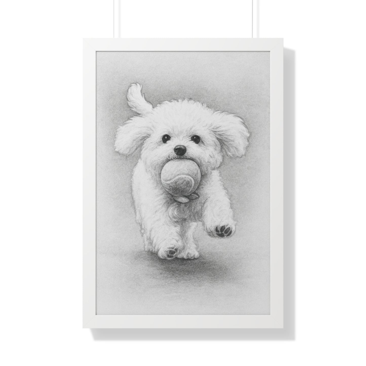 Framed Pet Portrait Pencil Sketch Poster