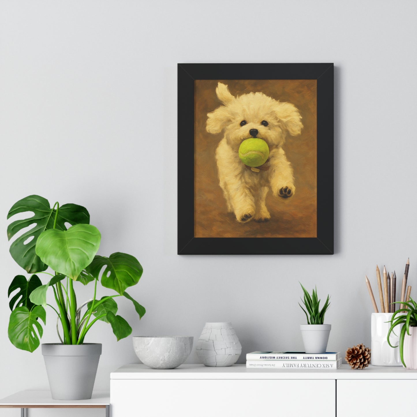 Framed Pet Handmade Oil Painting Style