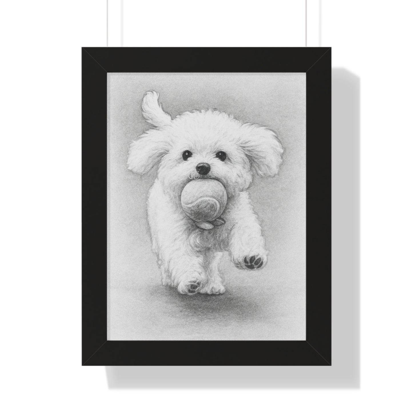 Framed Pet Portrait Pencil Sketch Poster