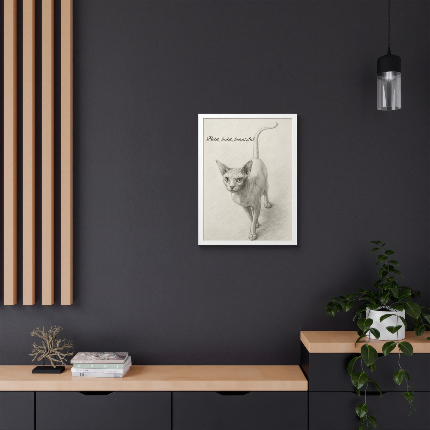 Bold,Bald ,Beautiful Sphynx Cat Framed Poster
