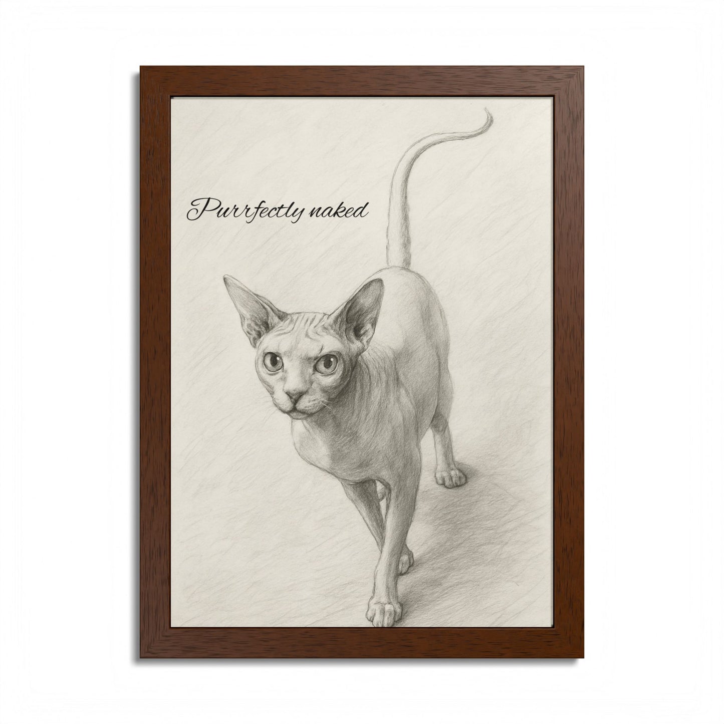 Purfectly Naked Sphynx Cat Lover Framed Poster