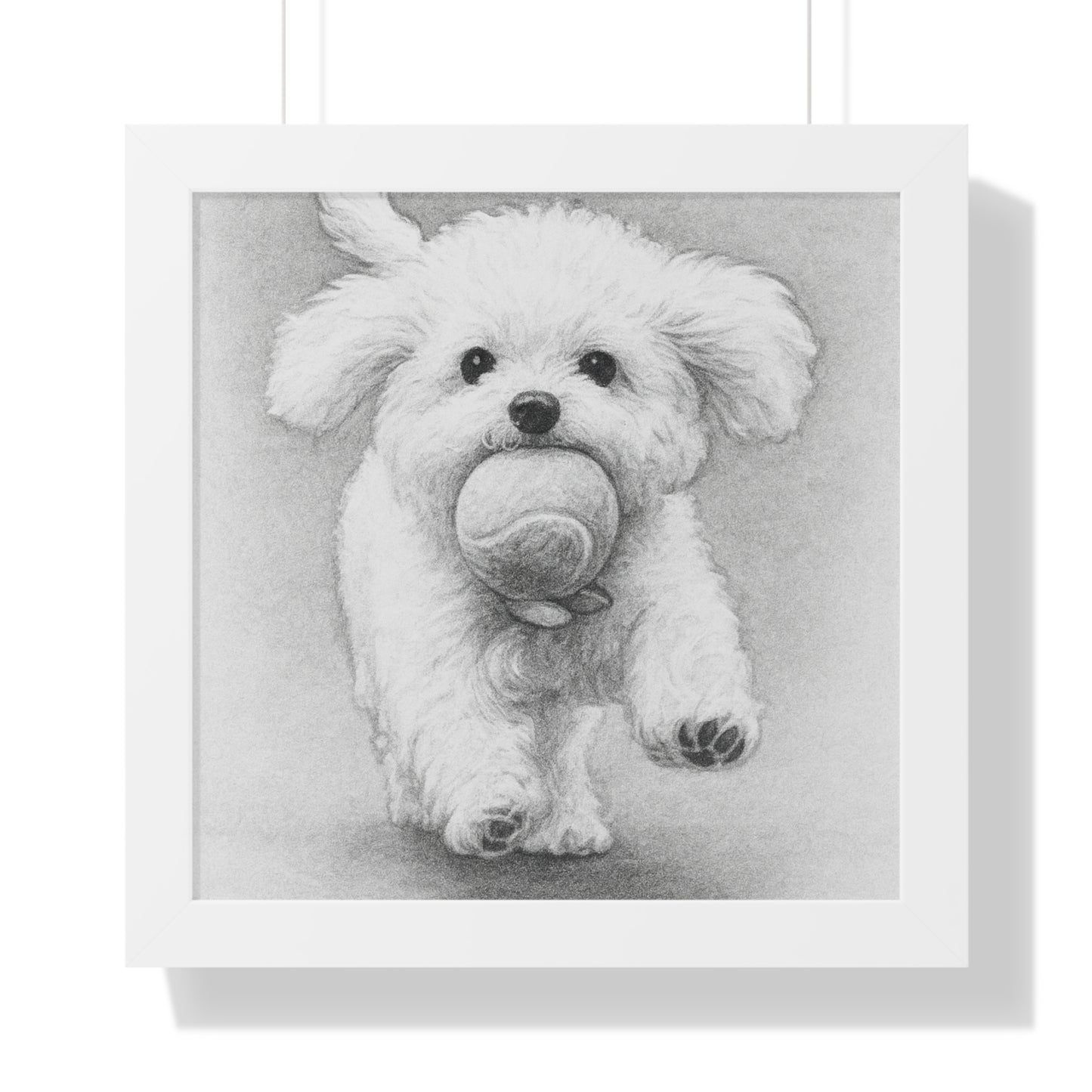 Framed Pet Portrait Pencil Sketch Poster